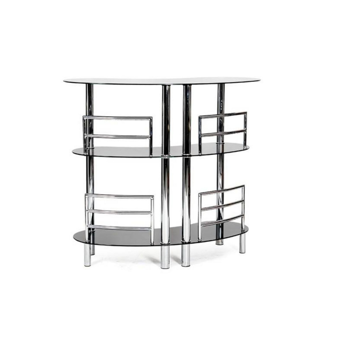 Paris Prix Meuble de Bar en Verre  Serva  120cm Noir