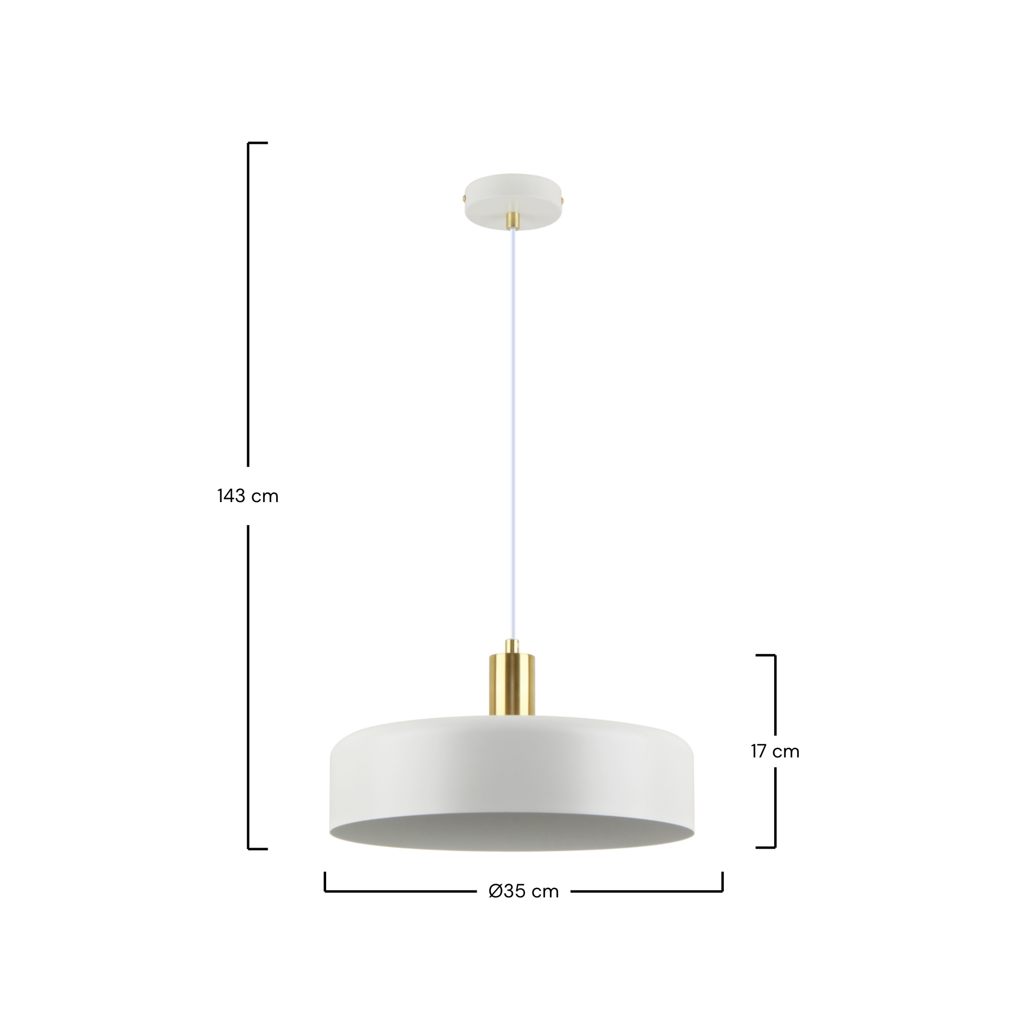 Voir la diapositive 4 : MAISON PAVANE Suspension en métal blanc D35 cm-Nox