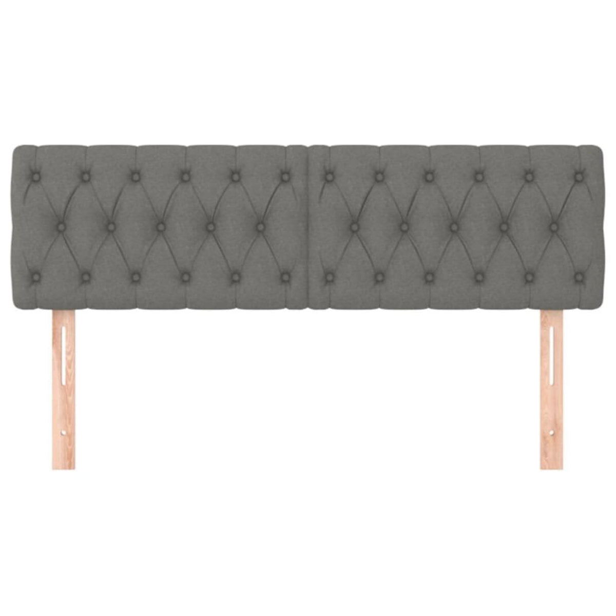 VIDAXL Tetes de lit 2 pcs Gris fonce 80x7x78/88 cm Tissu