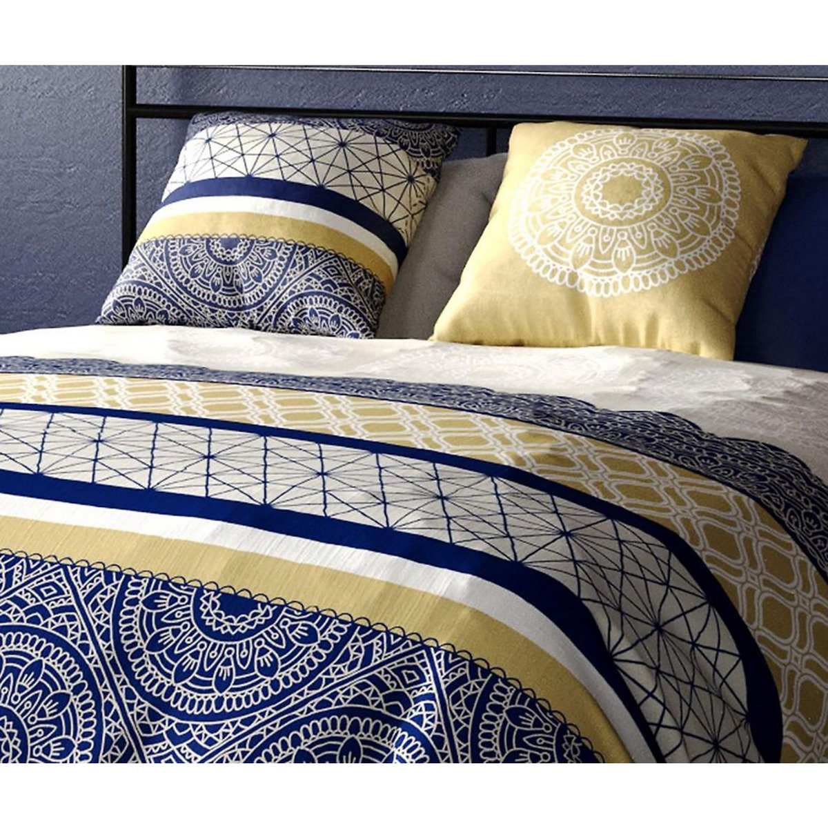 ATELIER DU COTON Parure de couette 100%coton 57fils/cm2 connexions