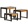 Voir la diapositive 2 : VIDAXL Tables gigognes 3 pcs Bois solide de manguier