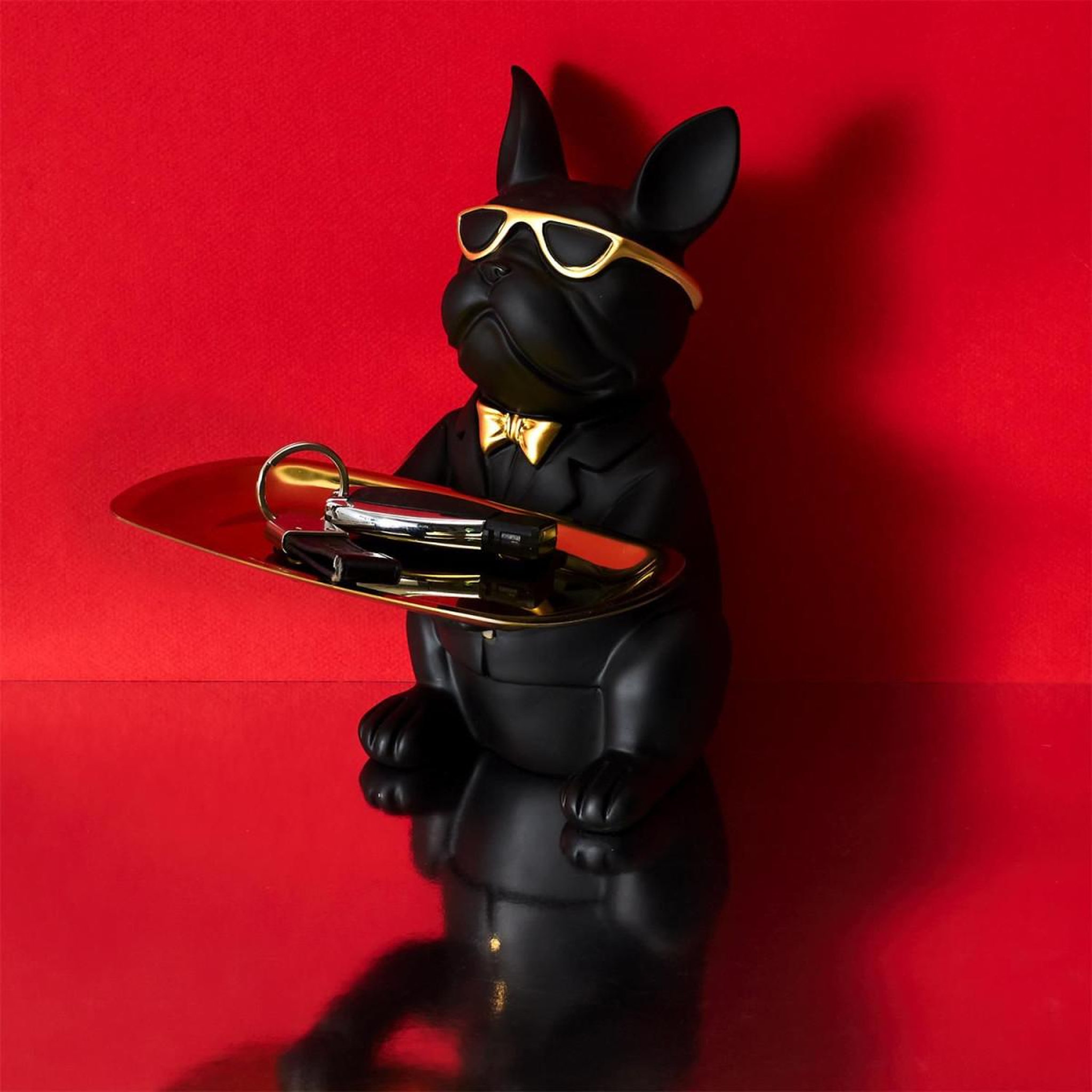 Voir la diapositive 6 : The Home Deco Factory Statuette & vide-poche  bulldog  21cm noir