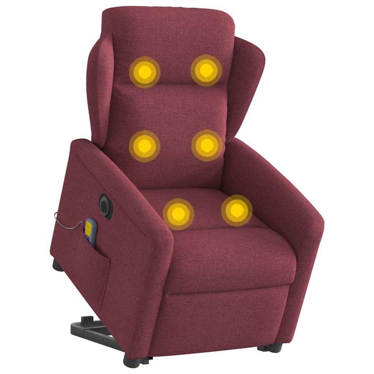 VIDAXL Fauteuil inclinable de massage electrique Rouge bordeaux Tissu