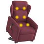 Voir la diapositive 3 : VIDAXL Fauteuil inclinable de massage electrique Rouge bordeaux Tissu
