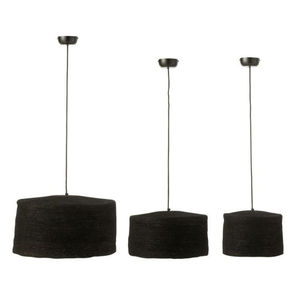 Paris Prix Lot de 3 Lampes Suspension  Moonj  50cm Noir