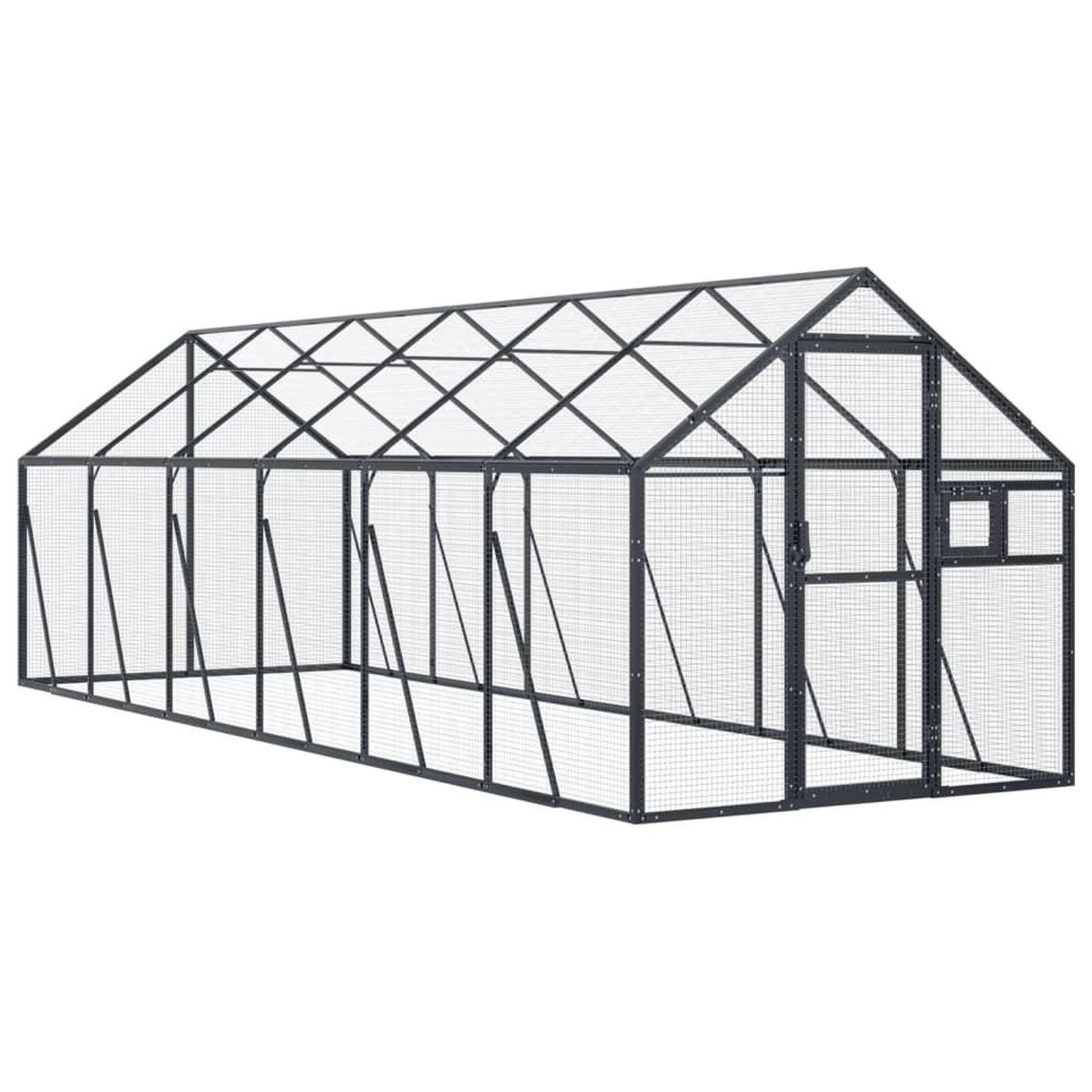 Voir la diapositive 2 : VIDAXL Voliere anthracite 1,79x6x1,85 m aluminium