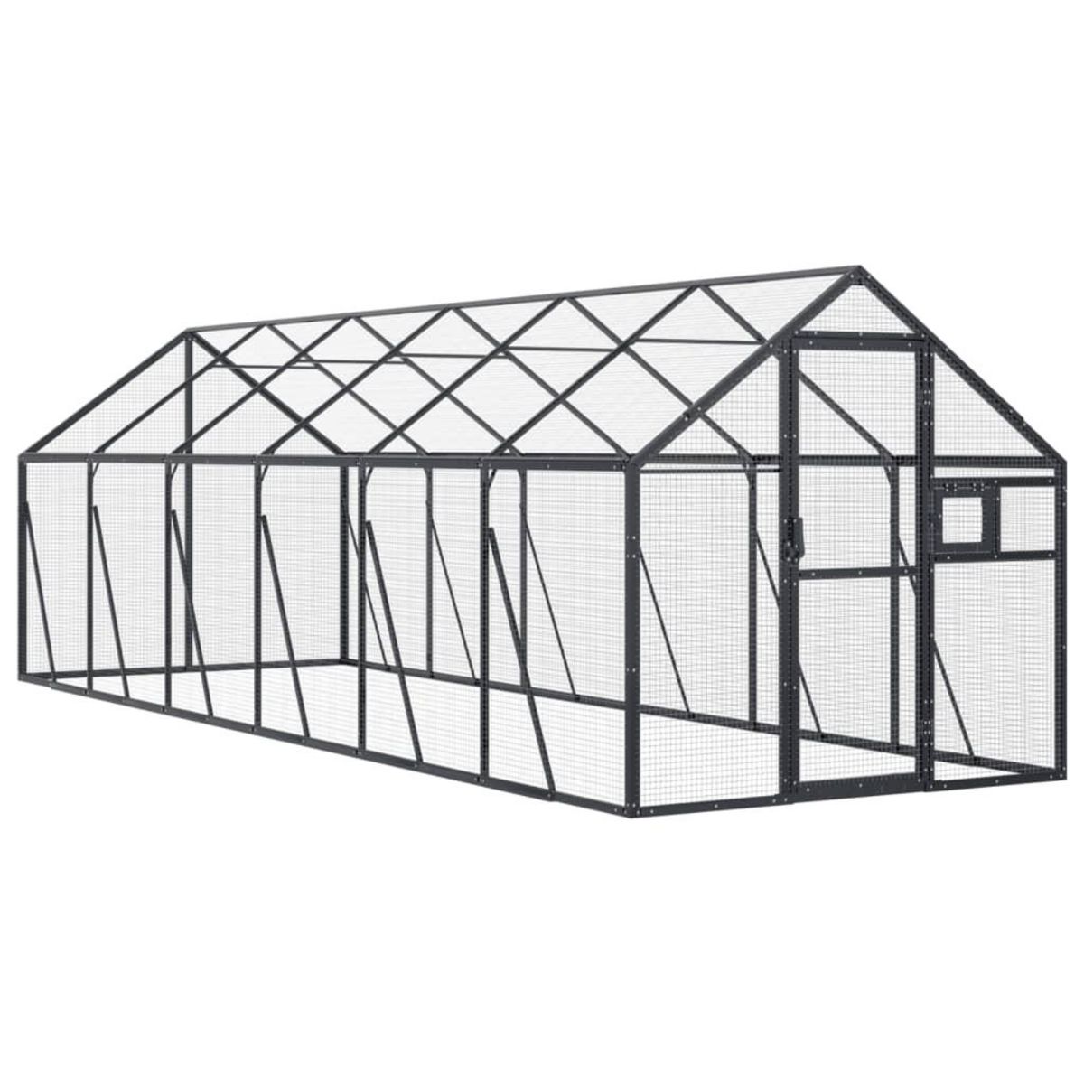 VIDAXL Voliere anthracite 1,79x6x1,85 m aluminium