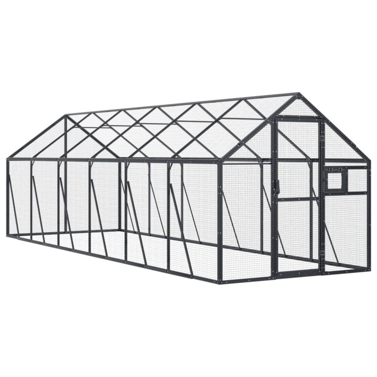 VIDAXL Voliere anthracite 1,79x6x1,85 m aluminium