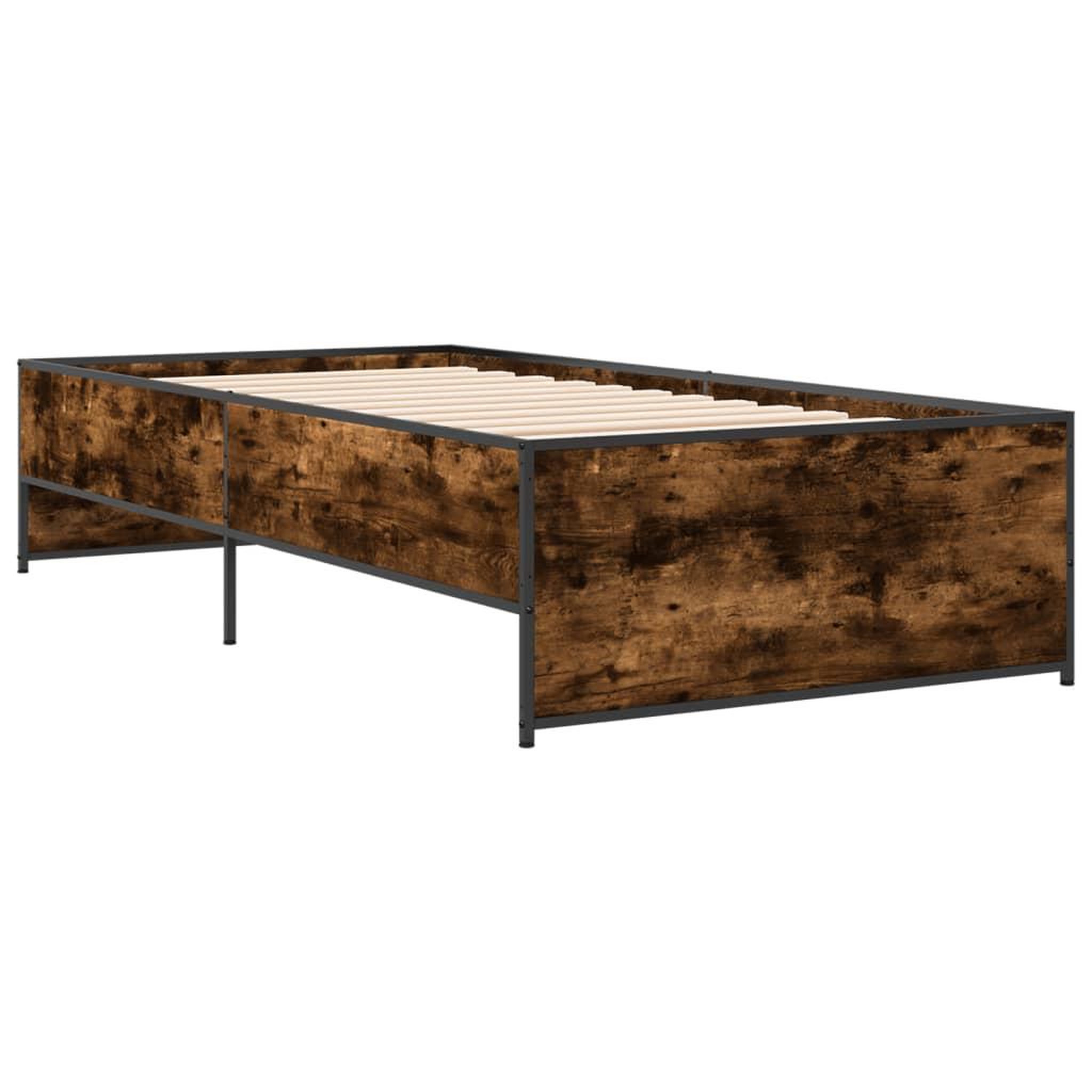 Voir la diapositive 3 : VIDAXL Cadre de lit sans matelas chene fume 100x200 cm