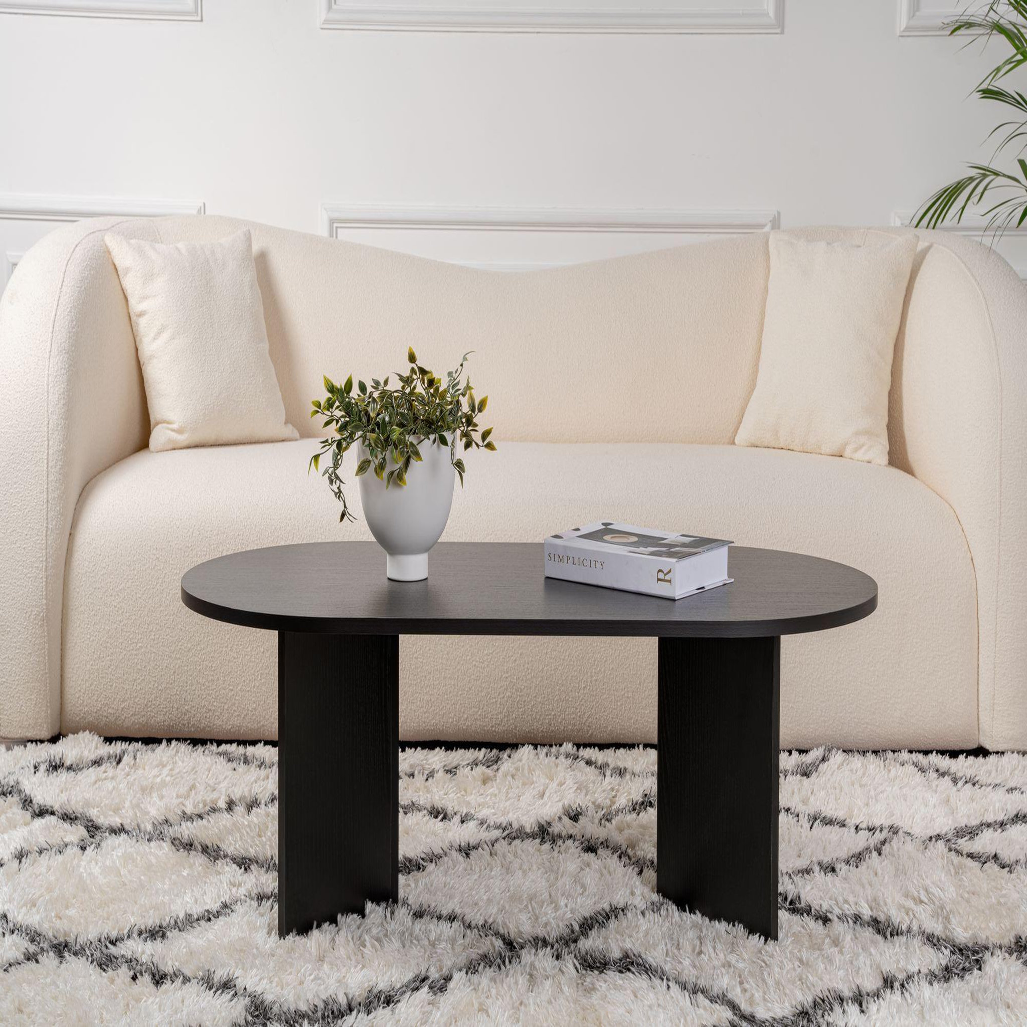 Voir la diapositive 3 : Habitat et Jardin Table basse en bois  sable  - 60 x 119 x 40 cm - bois noir