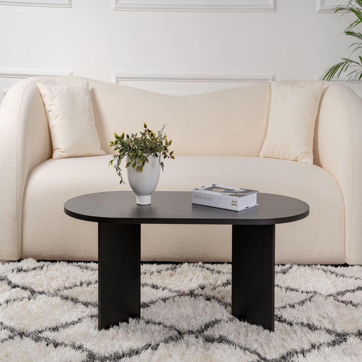 Habitat et Jardin Table basse en bois  Sable  - 60 x 119 x 40 cm - Bois Noir