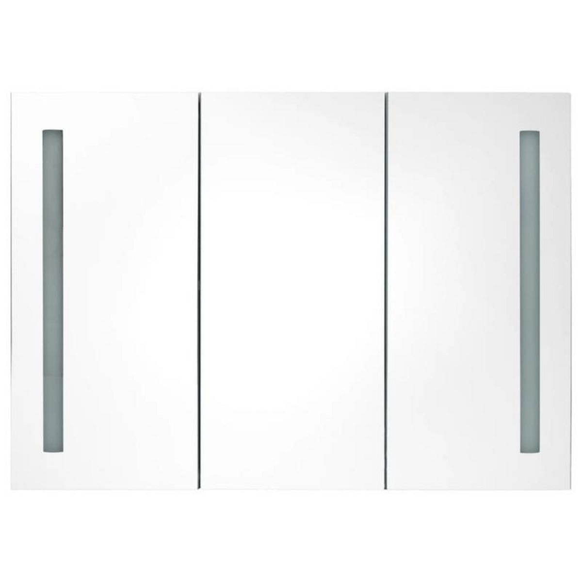 VIDAXL Armoire de salle de bain à miroir LED 89x14x62cm blanc et chêne