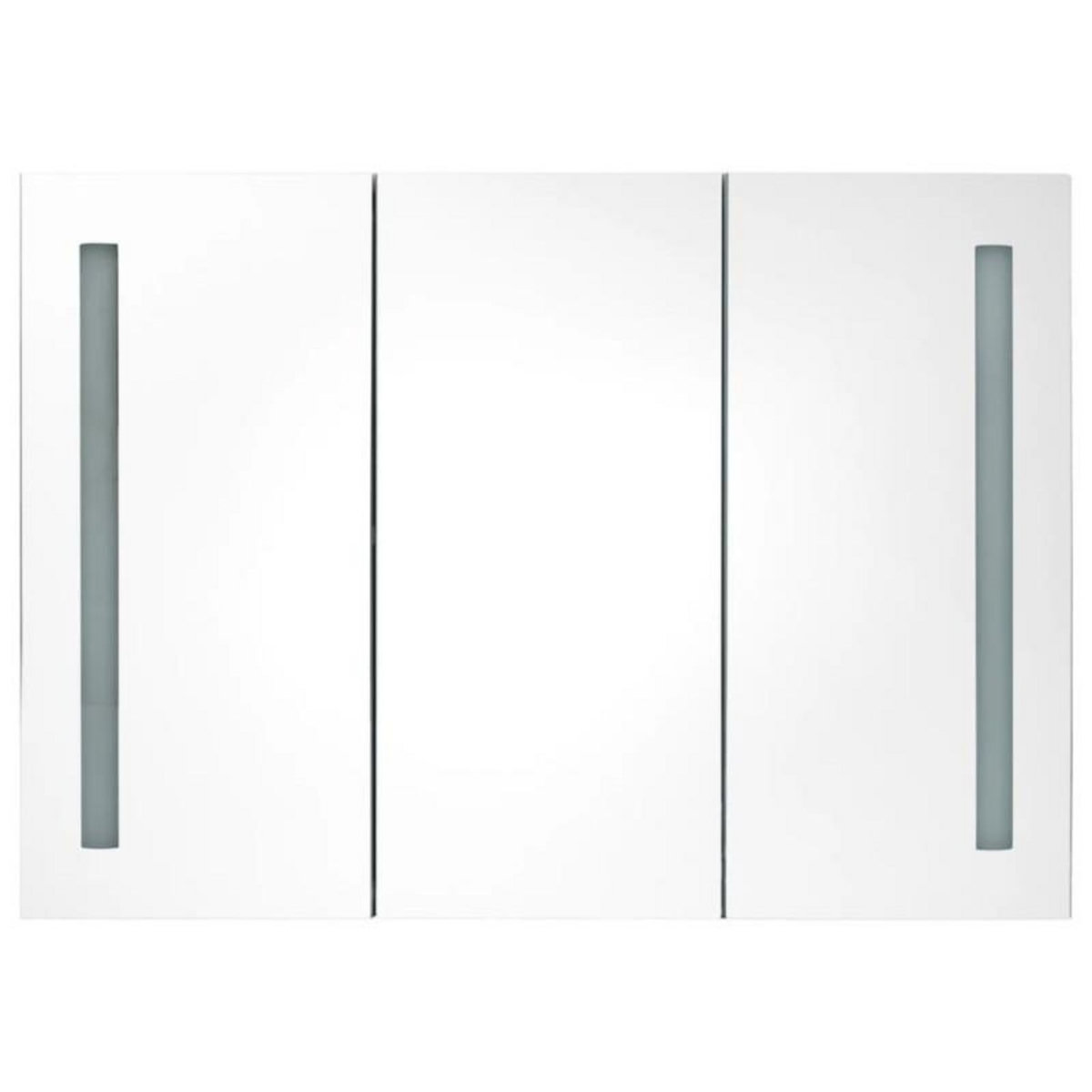 VIDAXL Armoire de salle de bain à miroir LED 89x14x62cm blanc et chêne
