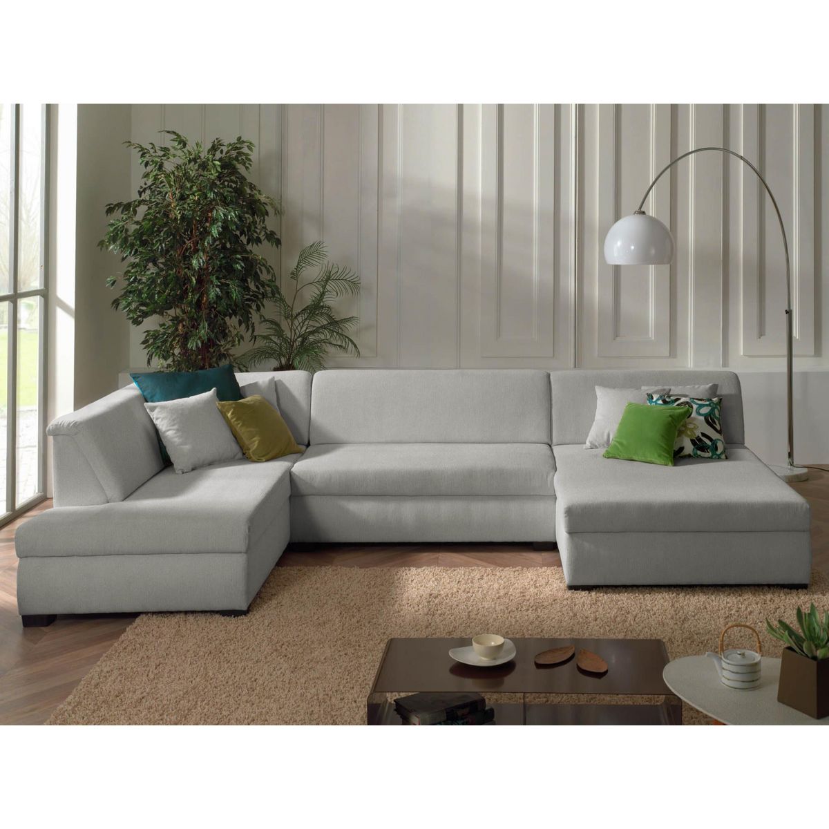 LISA DESIGN Malcom - canapé panoramique d'angle gauche - en velours côtelé