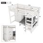 Voir la diapositive 3 : MERAX Lit combiné enfant 90x200cm bois coloris blanc