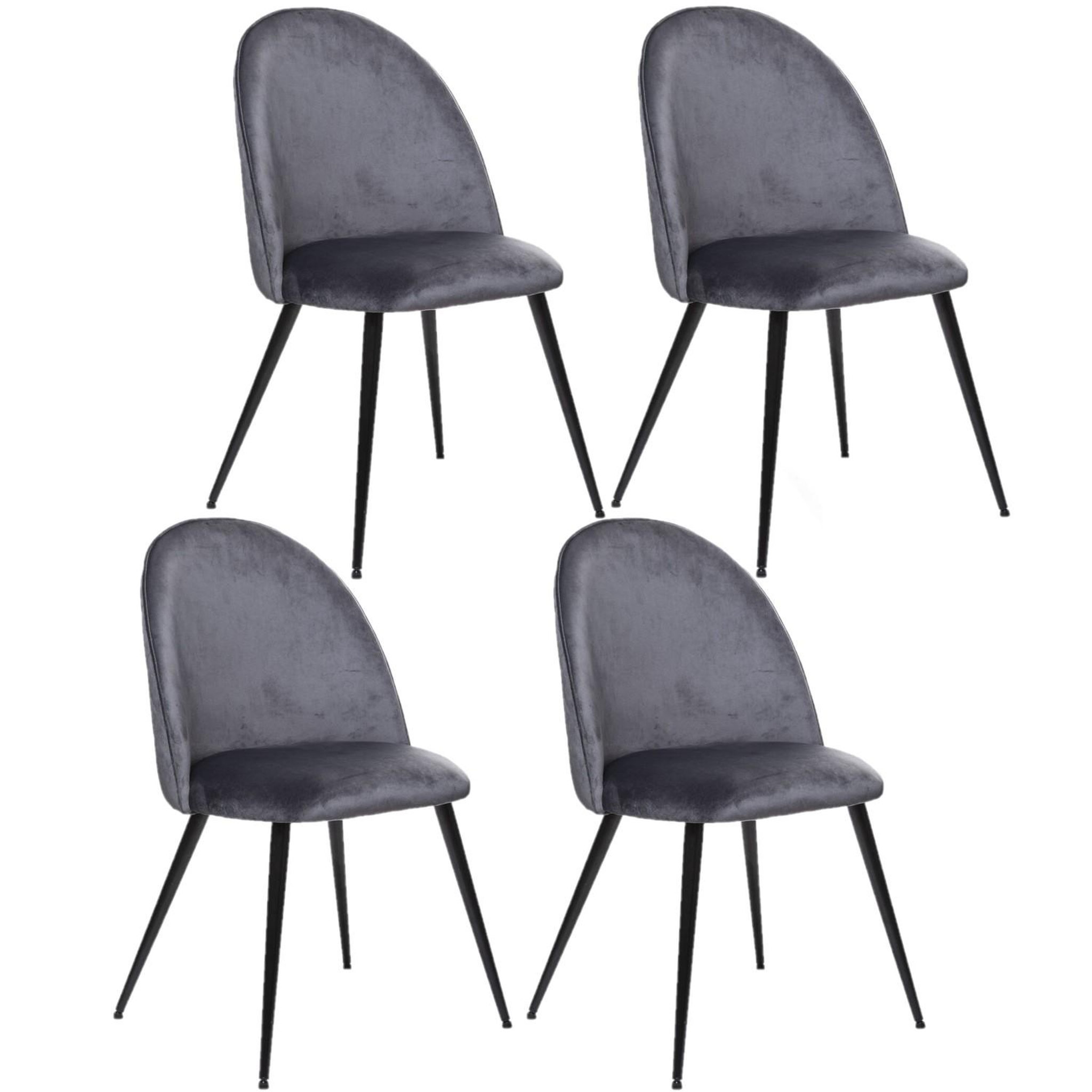 Voir la diapositive 1 : TOILINUX Lot de 4 chaises slano