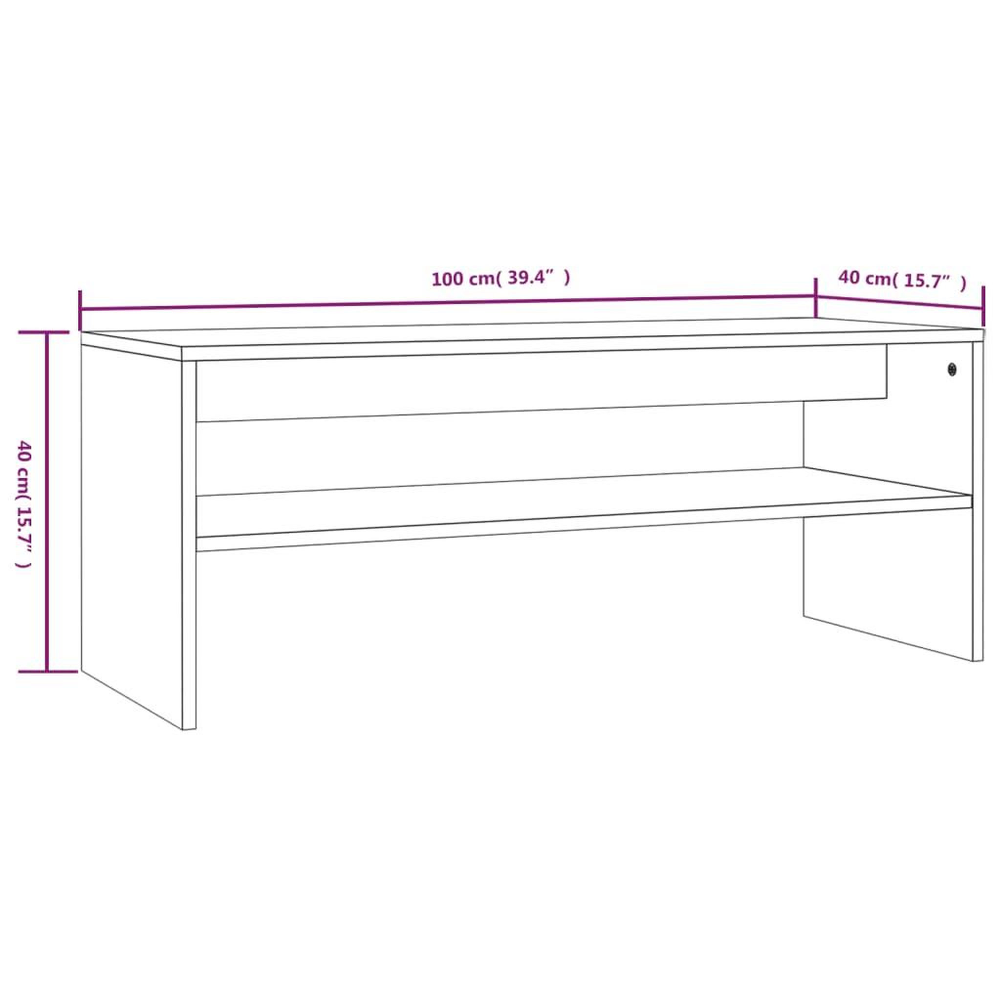 Voir la diapositive 6 : VIDAXL Table basse Chene fume 100x40x40 cm Bois d'ingenierie