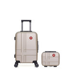 SWISS KOPPER SWISS KOPPER - LOT DE 2 - Valises cabine et vanity USTER. Coloris disponibles : Bleu, Noir, Vert, Beige