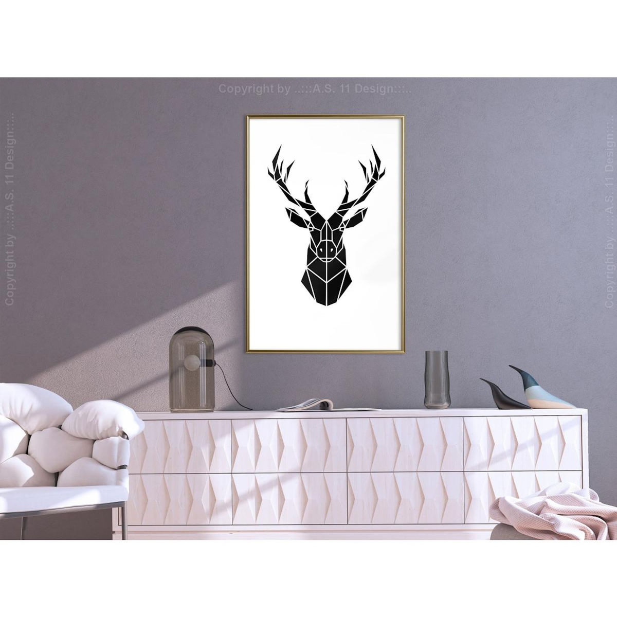 Paris Prix Affiche Murale Encadrée  Geometric Stag