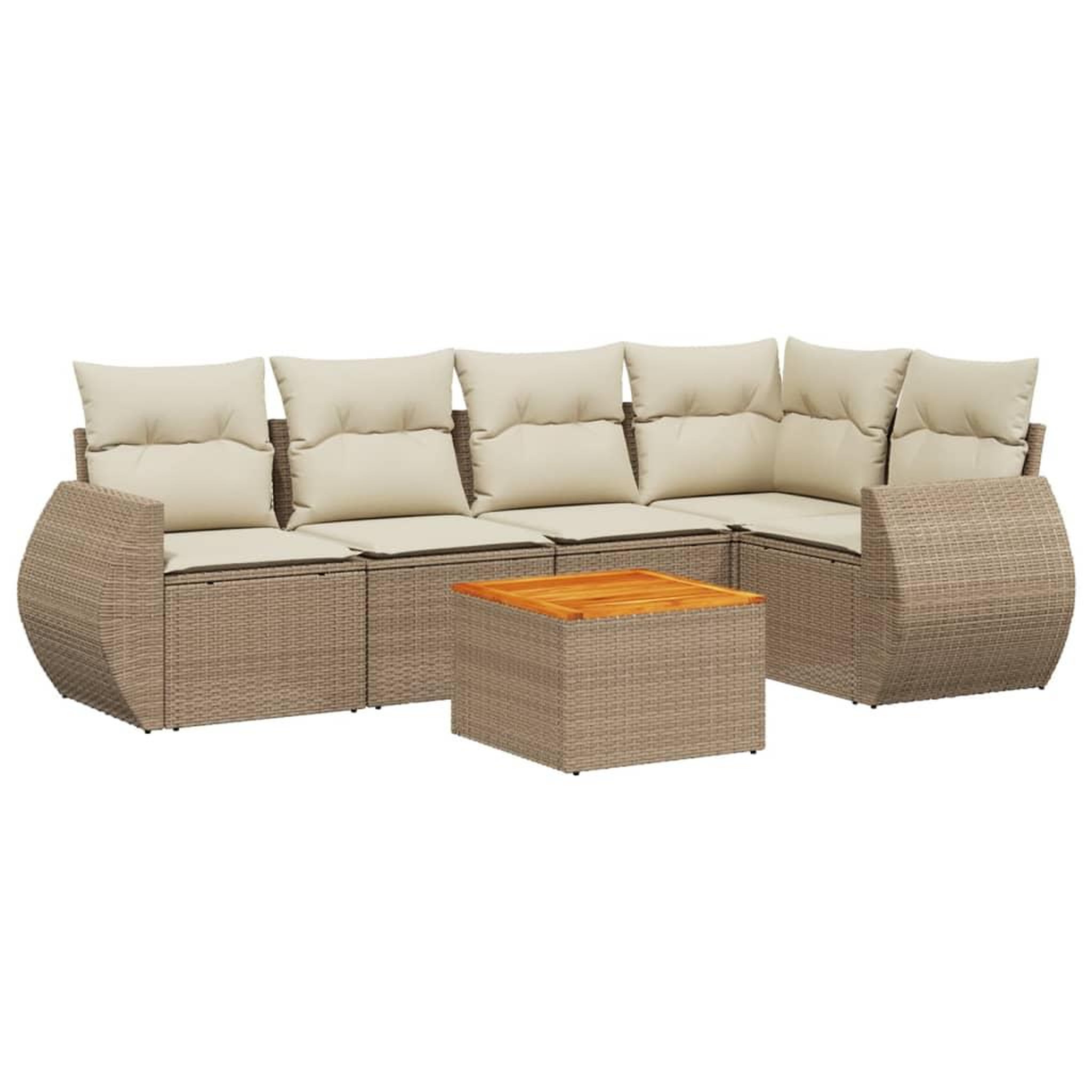 Voir la diapositive 2 : VIDAXL Salon de jardin avec coussins 6 pcs beige resine tressee