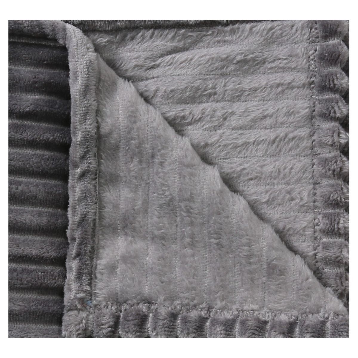 ACTUEL Couverture unie en flanelle effet gaufré 