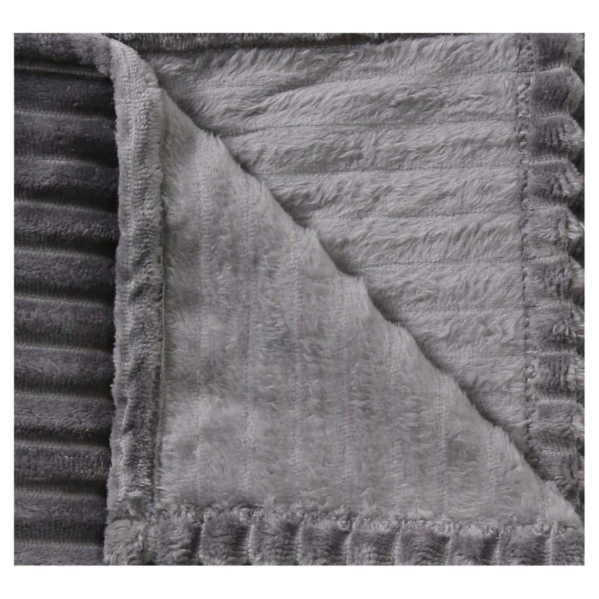 ACTUEL Couverture unie en flanelle effet gaufré 