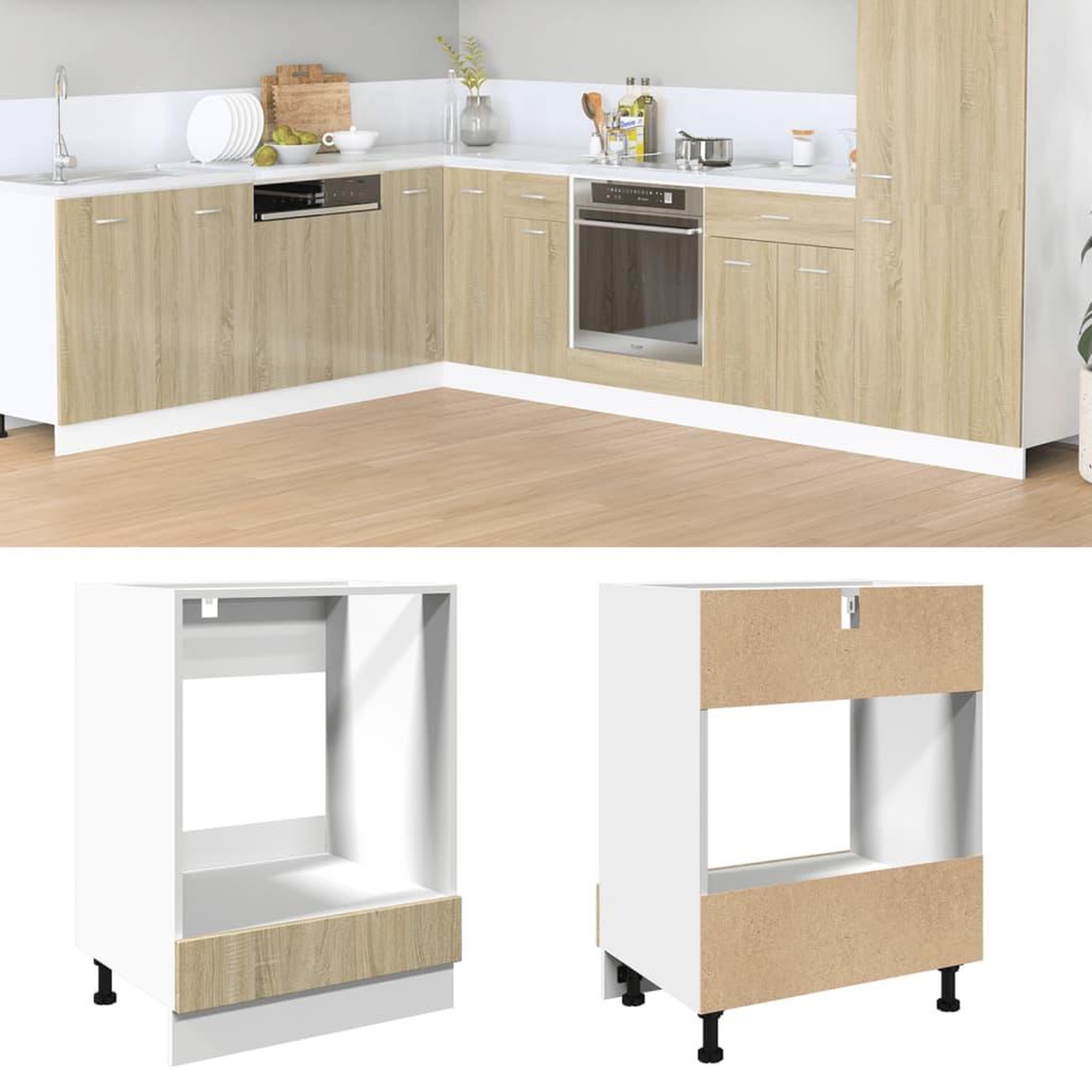 VIDAXL Armoire a four Chene sonoma 60x46x81,5 cm Agglomere