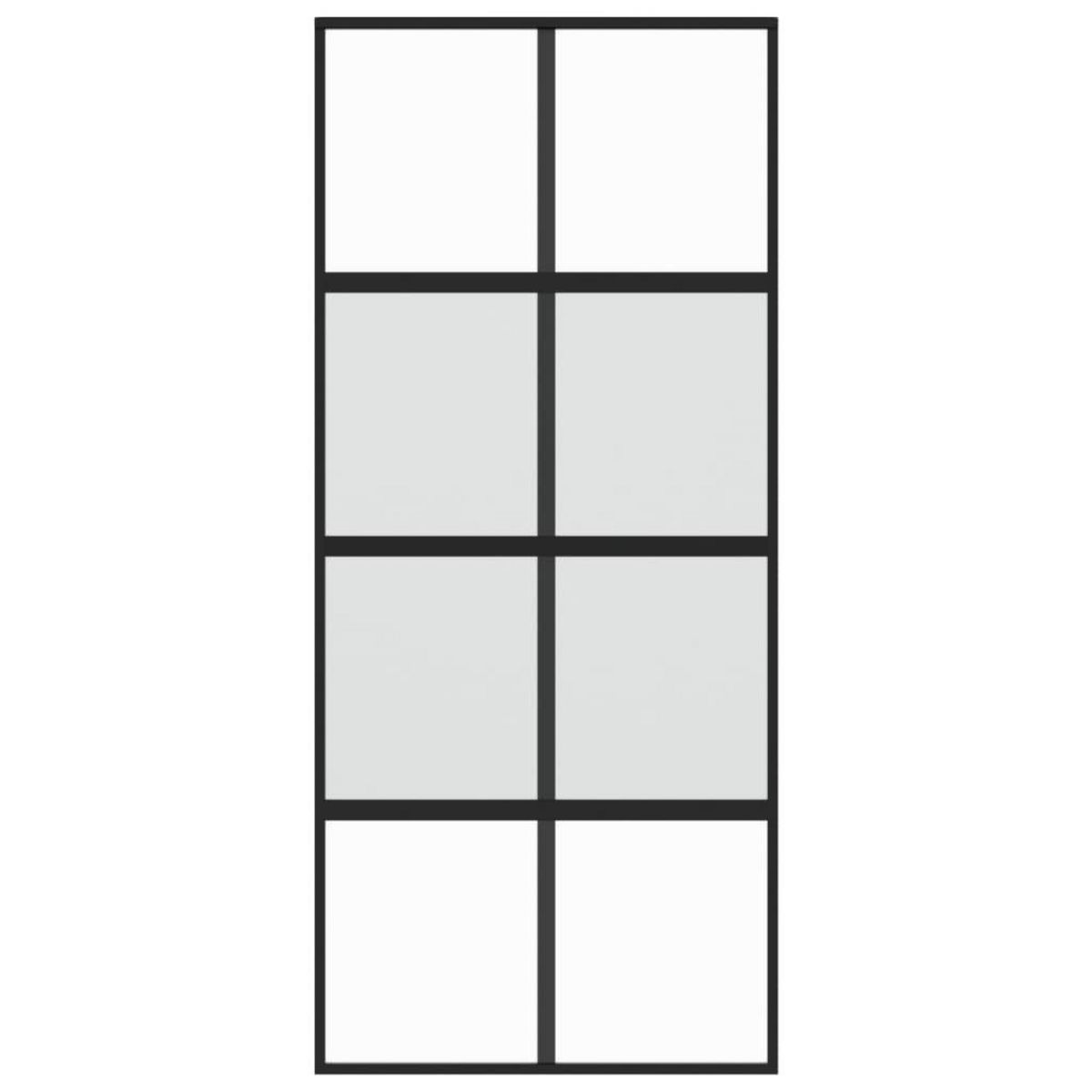 VIDAXL Porte coulissante noir 90x205 cm verre trempe aluminium