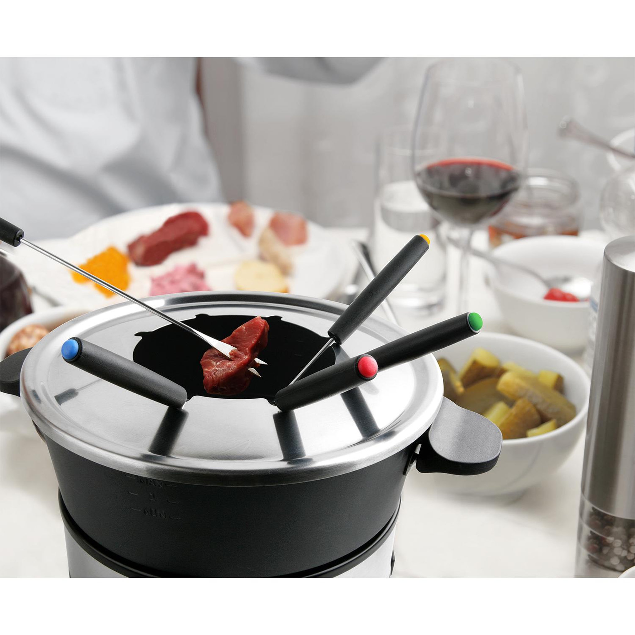 Voir la diapositive 2 : TAURUS WHITE & BROWN Fondue 1000w 8 personnes - ff2