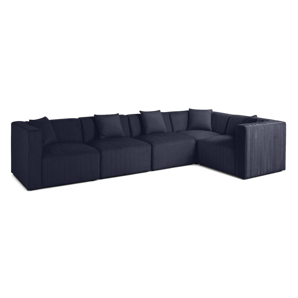LISA DESIGN Nova - canapé modulable d'angle réversible - 6 places - avec pouf d'appoint - en velours
