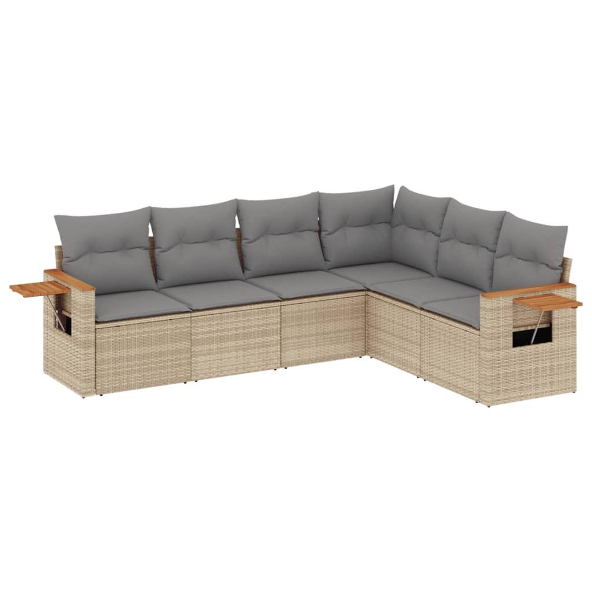 Voir la diapositive 2 : VIDAXL Salon de jardin avec coussins 6 pcs beige resine tressee