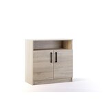 BEST MOBILIER Hayato - commode - effet bois - 80 cm. Coloris disponibles : Marron