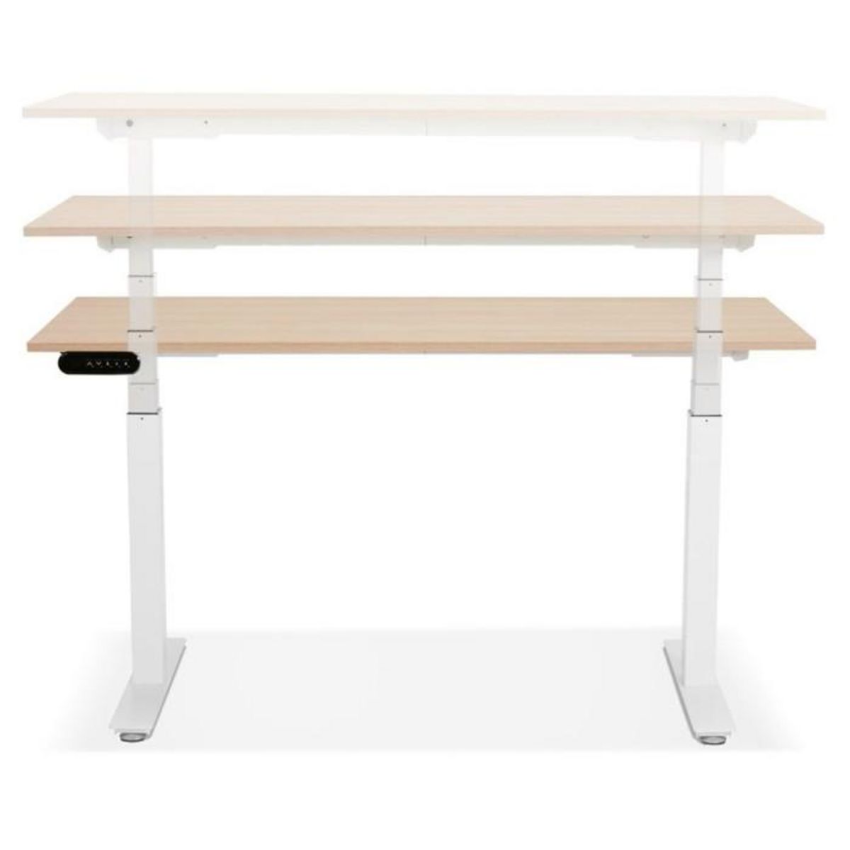 Paris Prix Bureau Design Réglable  Électrique  140cm Naturel & Blanc