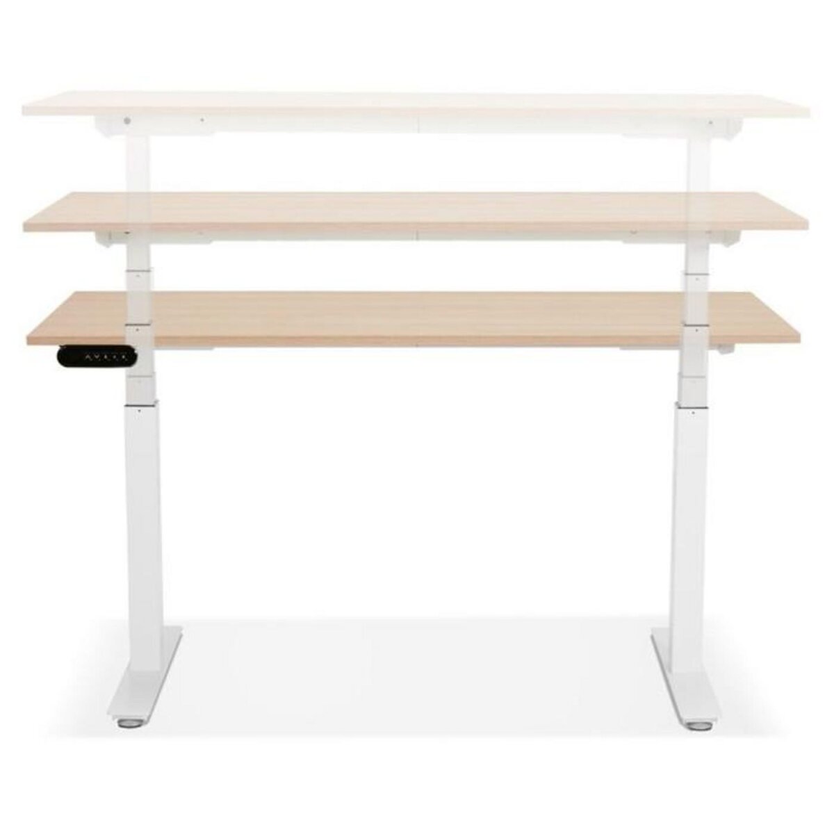 Paris Prix Bureau Design Réglable  Électrique  140cm Naturel & Blanc
