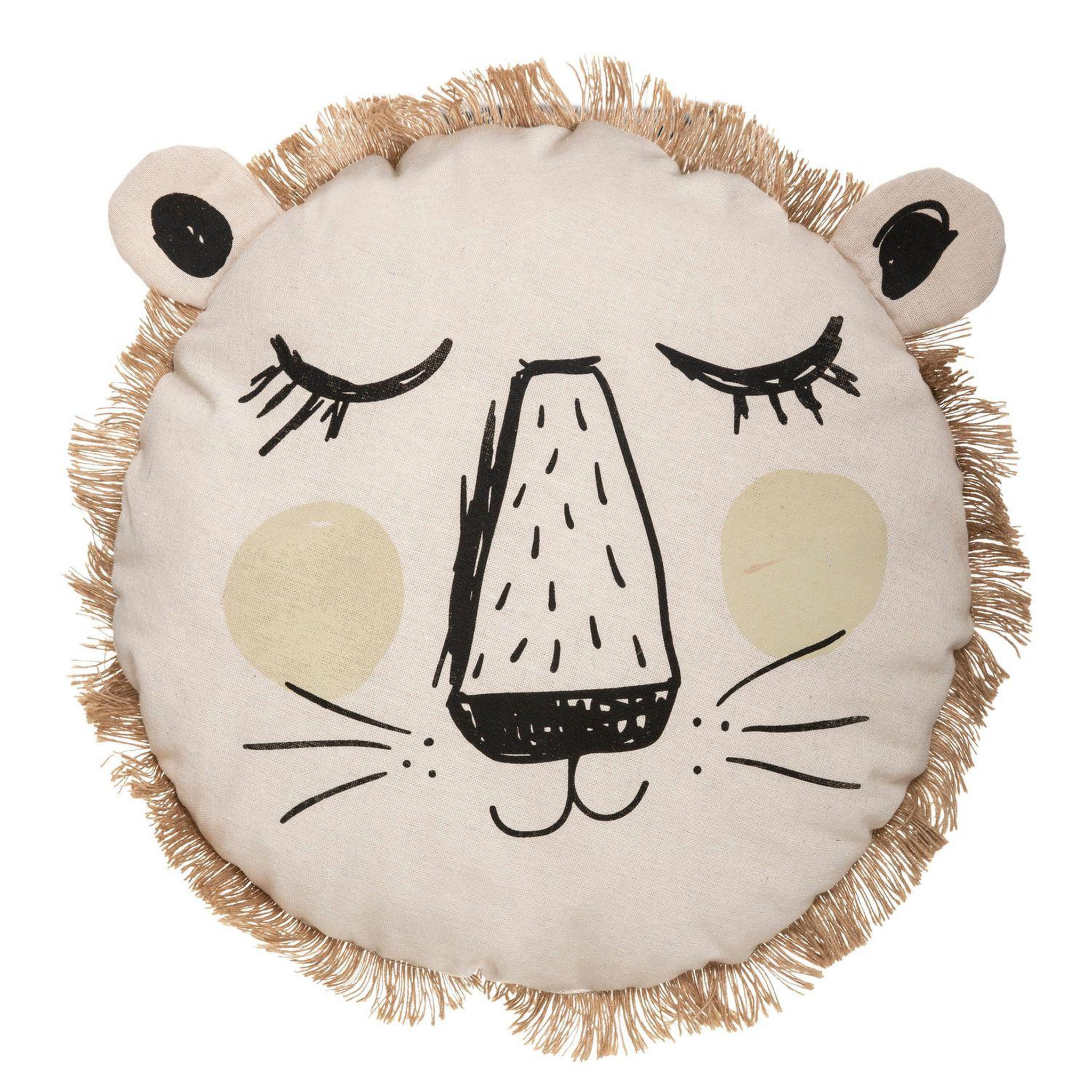 Voir la diapositive 1 : ATMOSPHERA Coussin rond enfant Lion - Diam. 38 cm