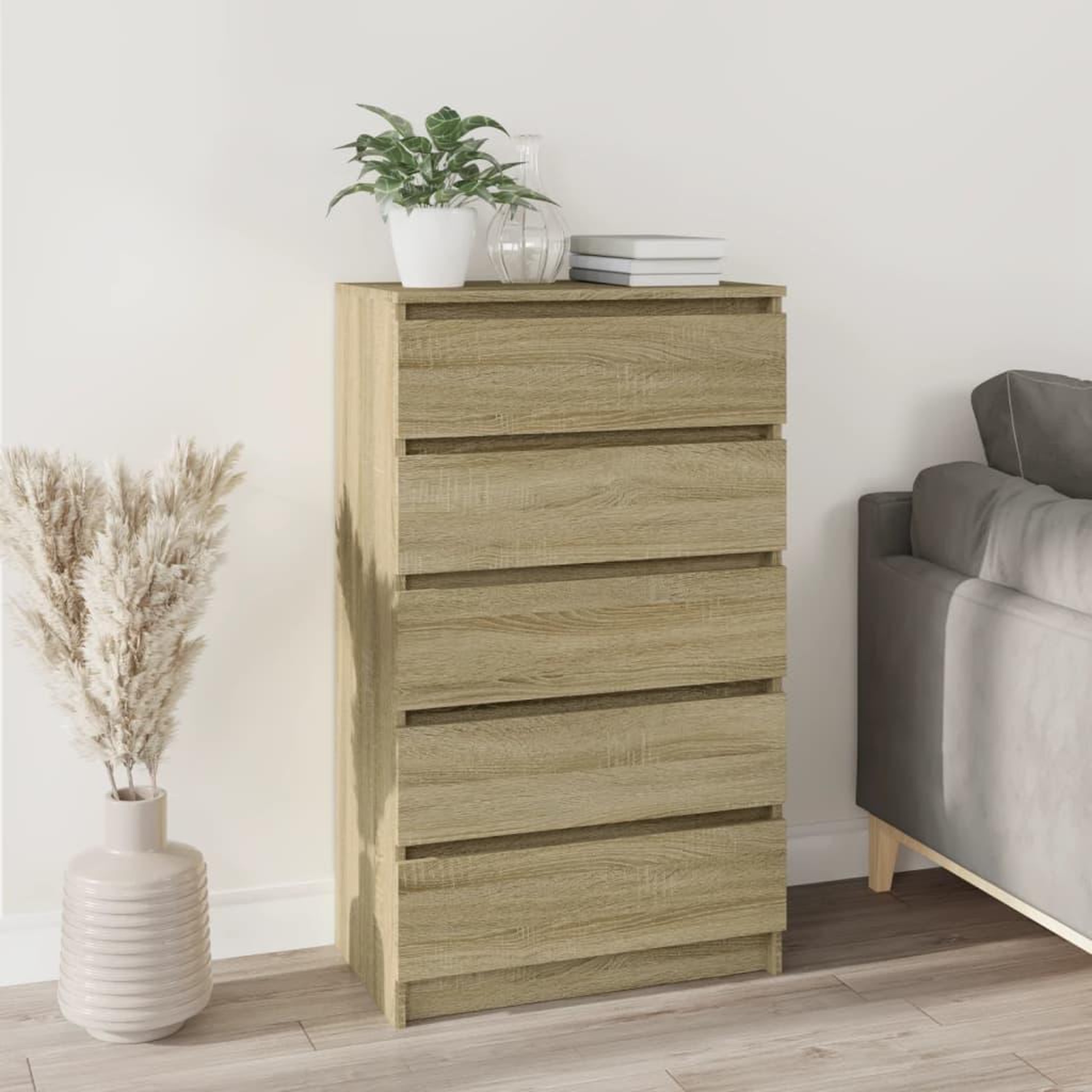 Voir la diapositive 1 : VIDAXL Commode Chene sonoma 60x36x103 cm Bois d'ingenierie