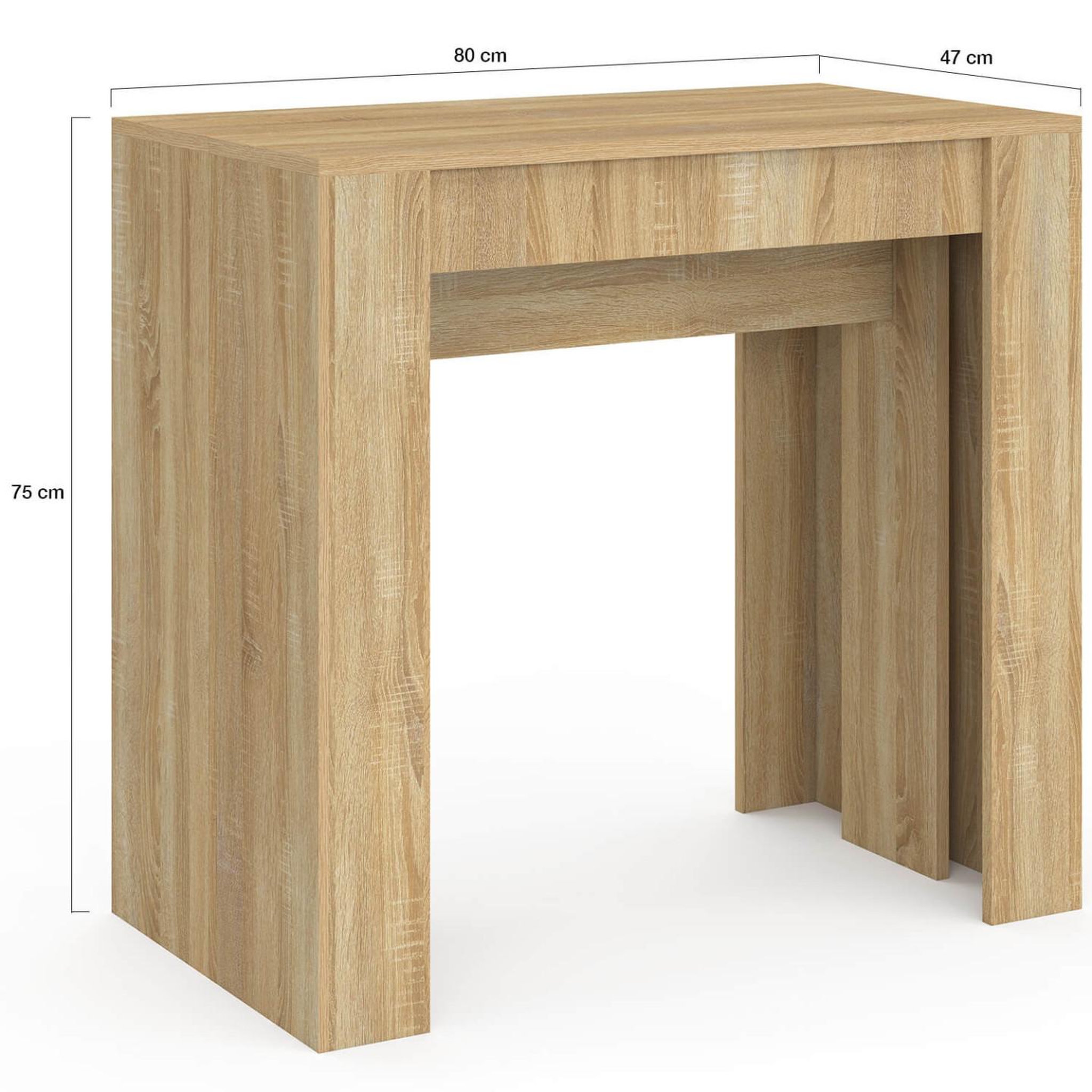 Voir la diapositive 6 : ID MARKET Table console extensible orlando 10 personnes 235 cm bois façon hêtre