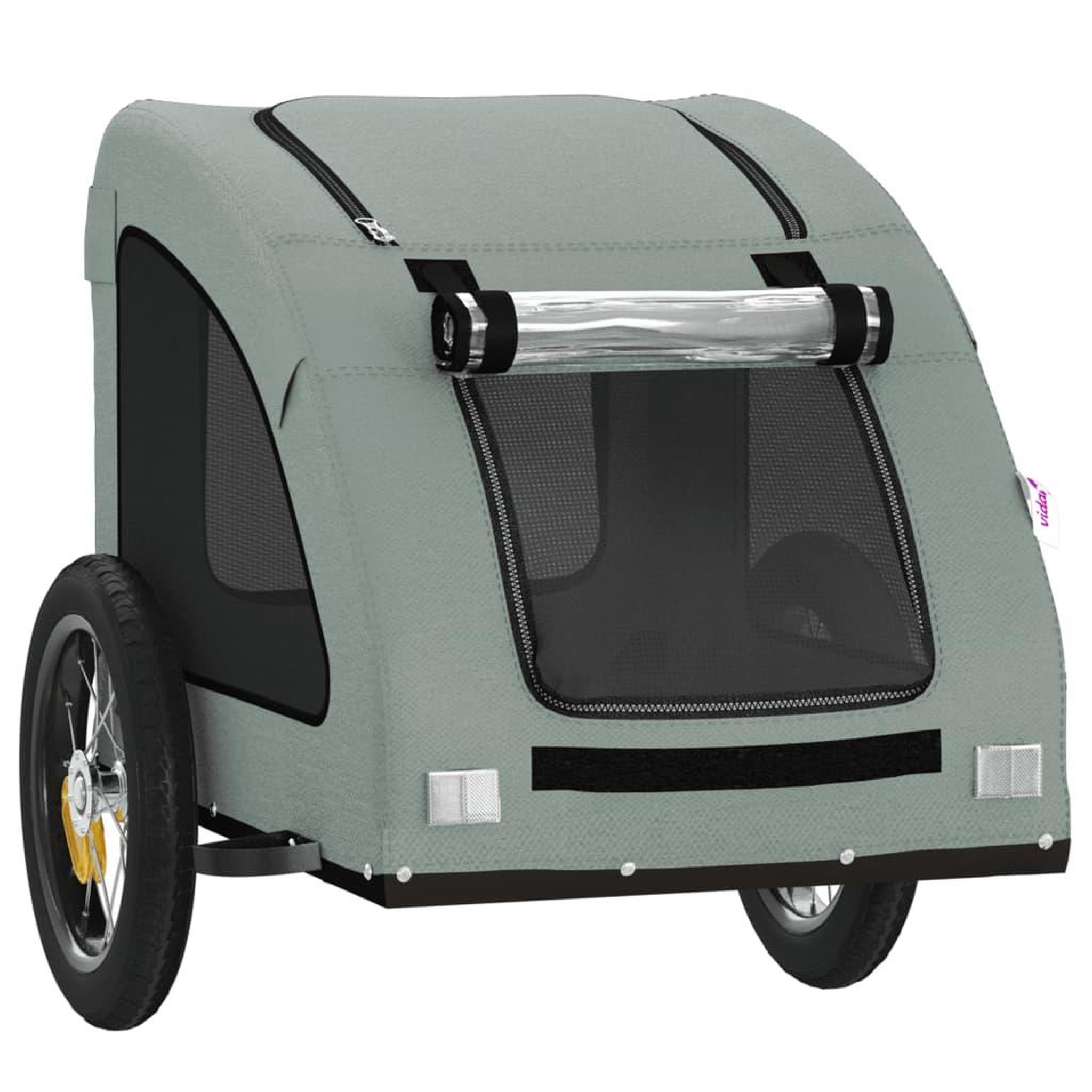 Voir la diapositive 5 : VIDAXL Remorque de velo pour animaux de compagnie gris