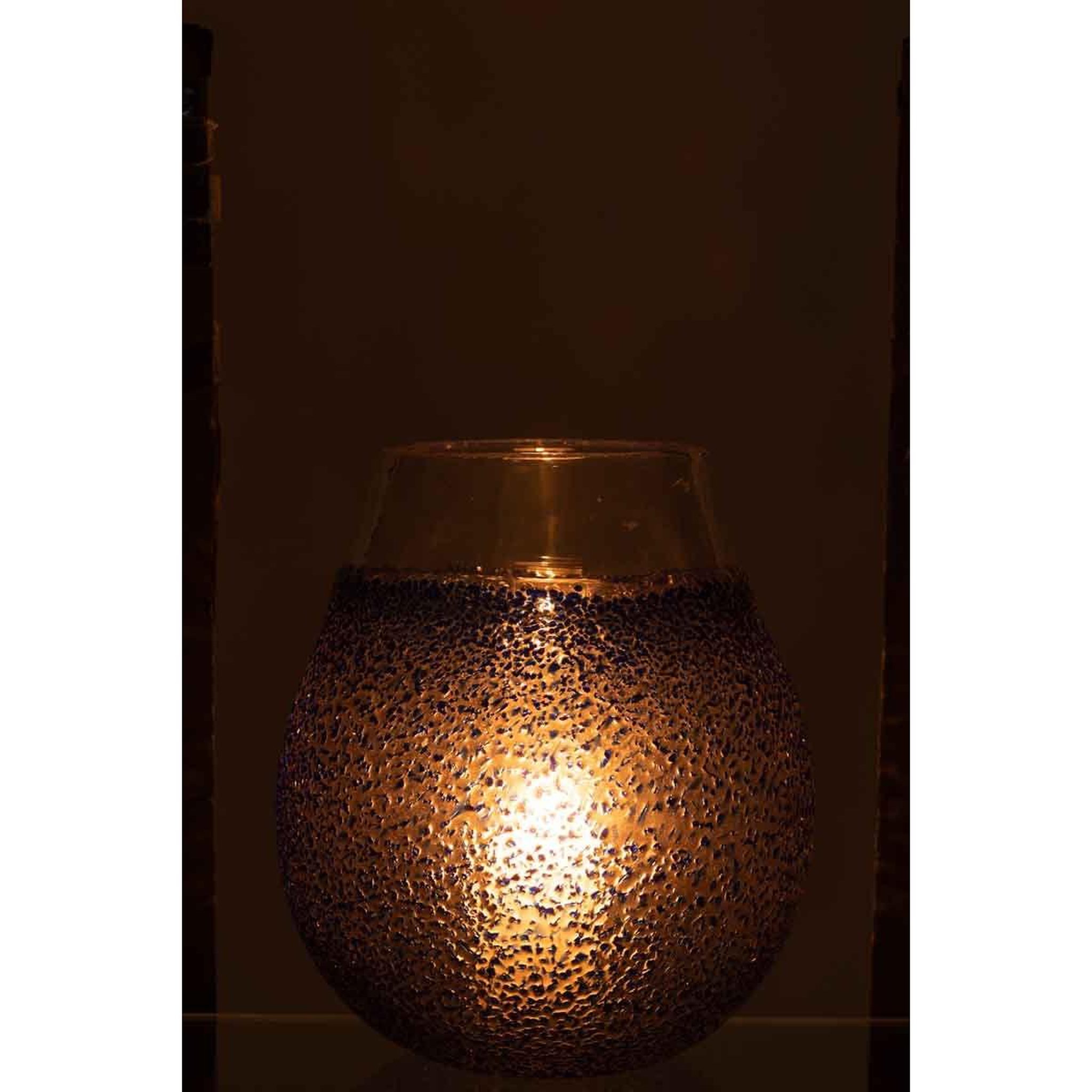 Voir la diapositive 3 : J-LINE Photophore Design en Verre  Santorini  25cm Bleu