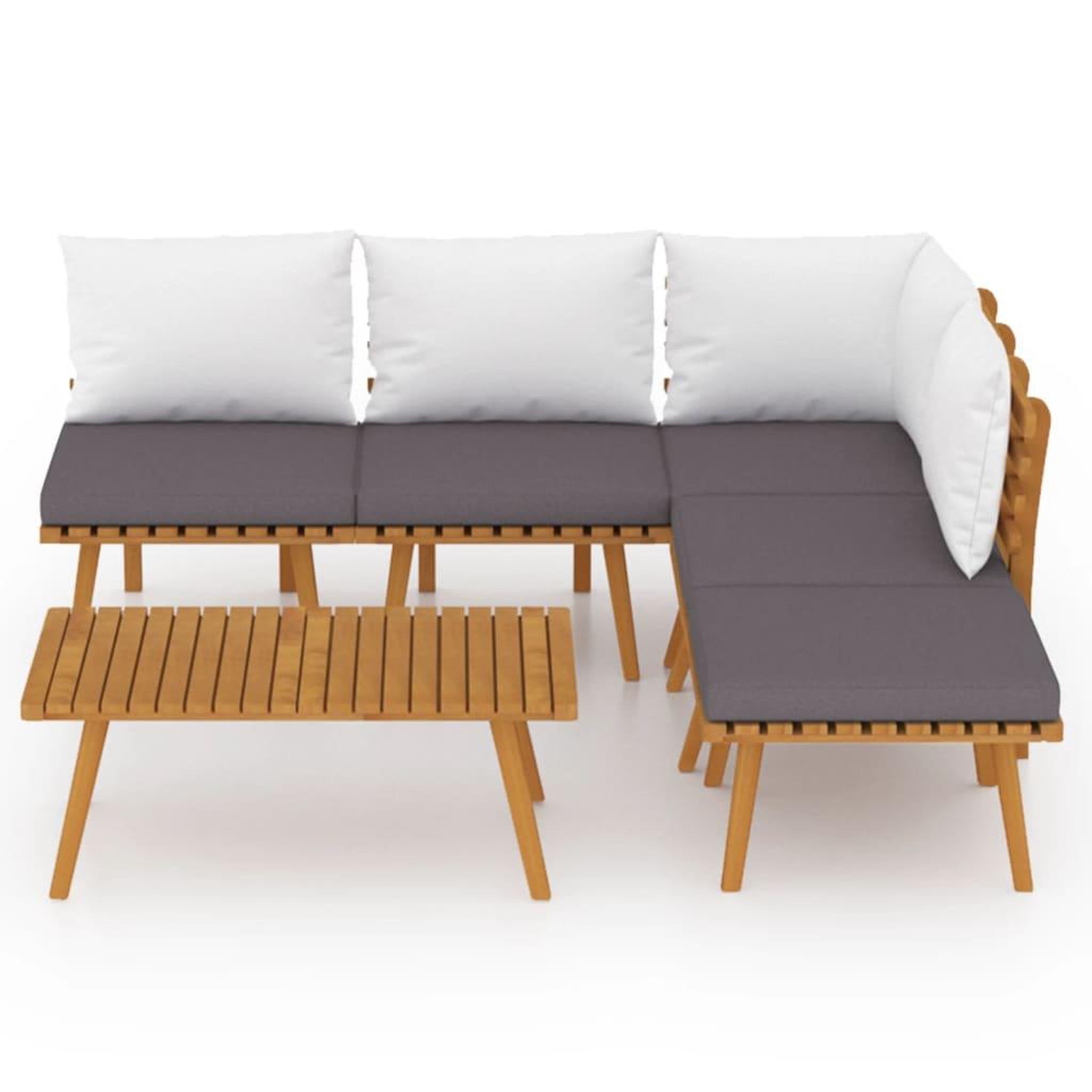 Voir la diapositive 3 : VIDAXL Salon de jardin 6 pcs avec coussins Bois d'acacia solide