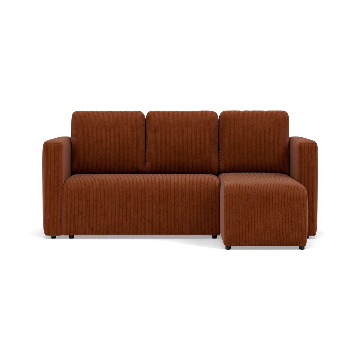 BEST MOBILIER Canopy - canapé d'angle réversible 4 places convertible avec coffre en velours côtelé