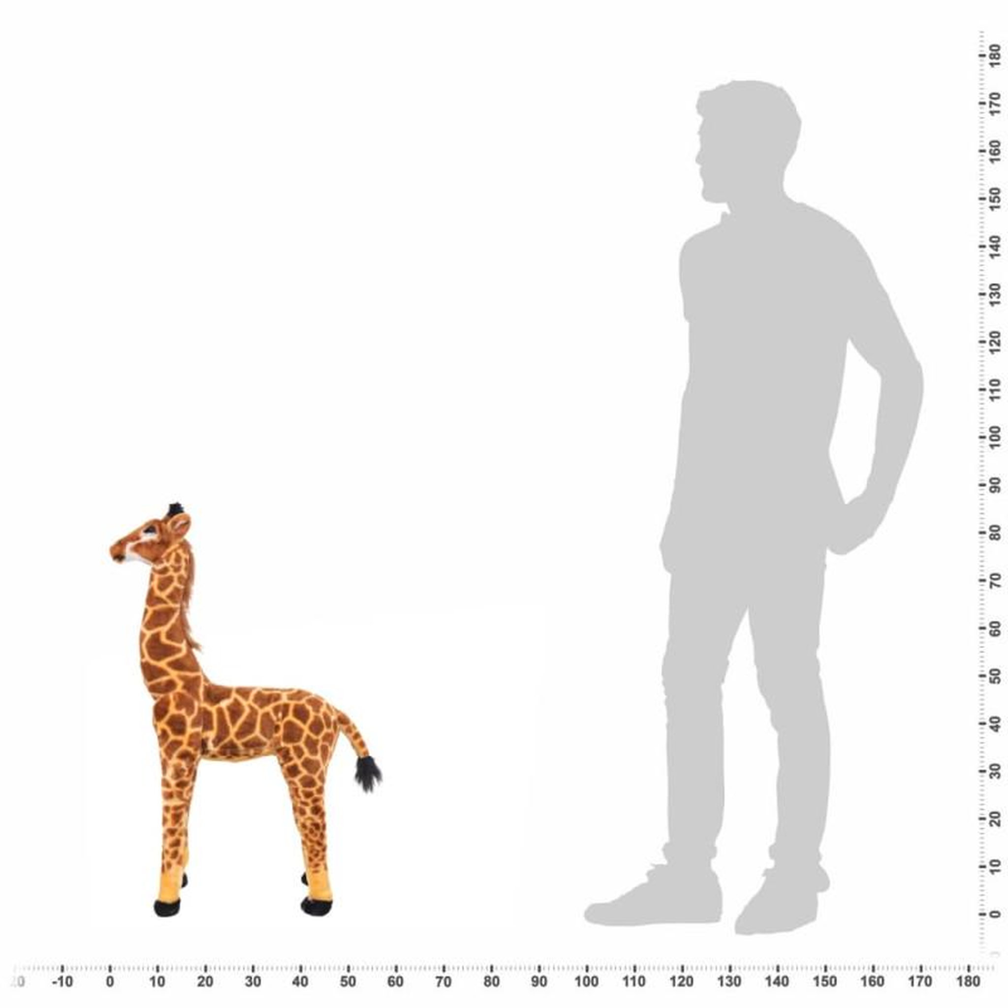 Voir la diapositive 4 : VIDAXL Jouet en peluche Girafe Marron et jaune XXL