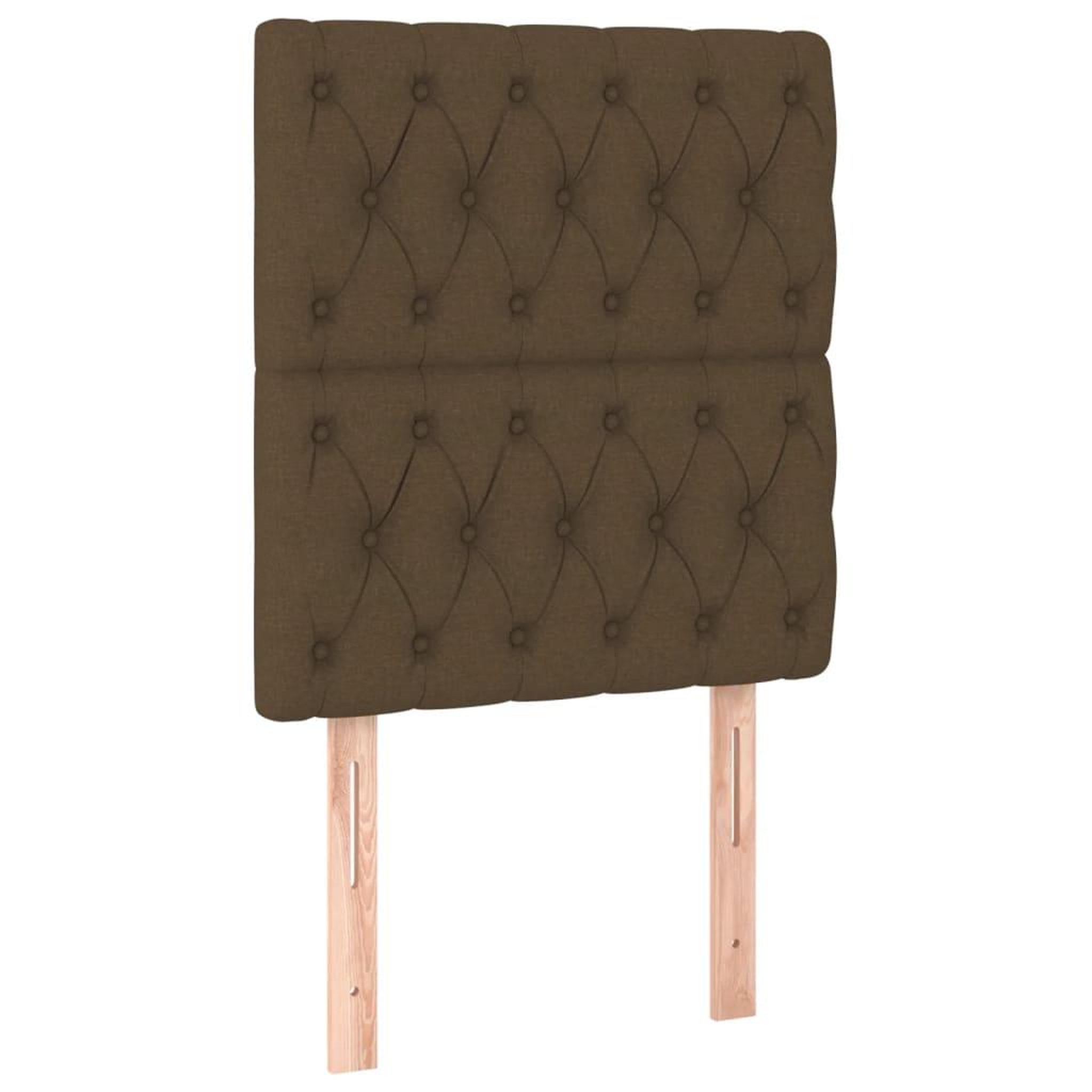 Voir la diapositive 2 : VIDAXL Tetes de lit 2 pcs Marron Fonce 80x7x78/88 cm Tissu