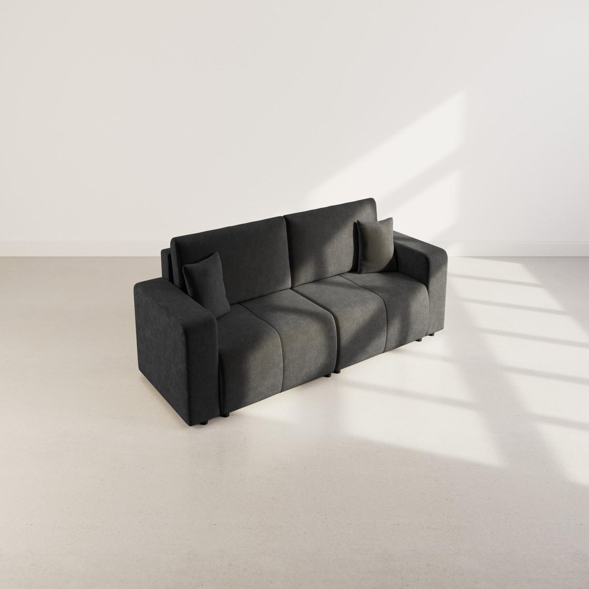 BEST MOBILIER Nicole - canapé droit 4 places convertible avec coffre en tissu