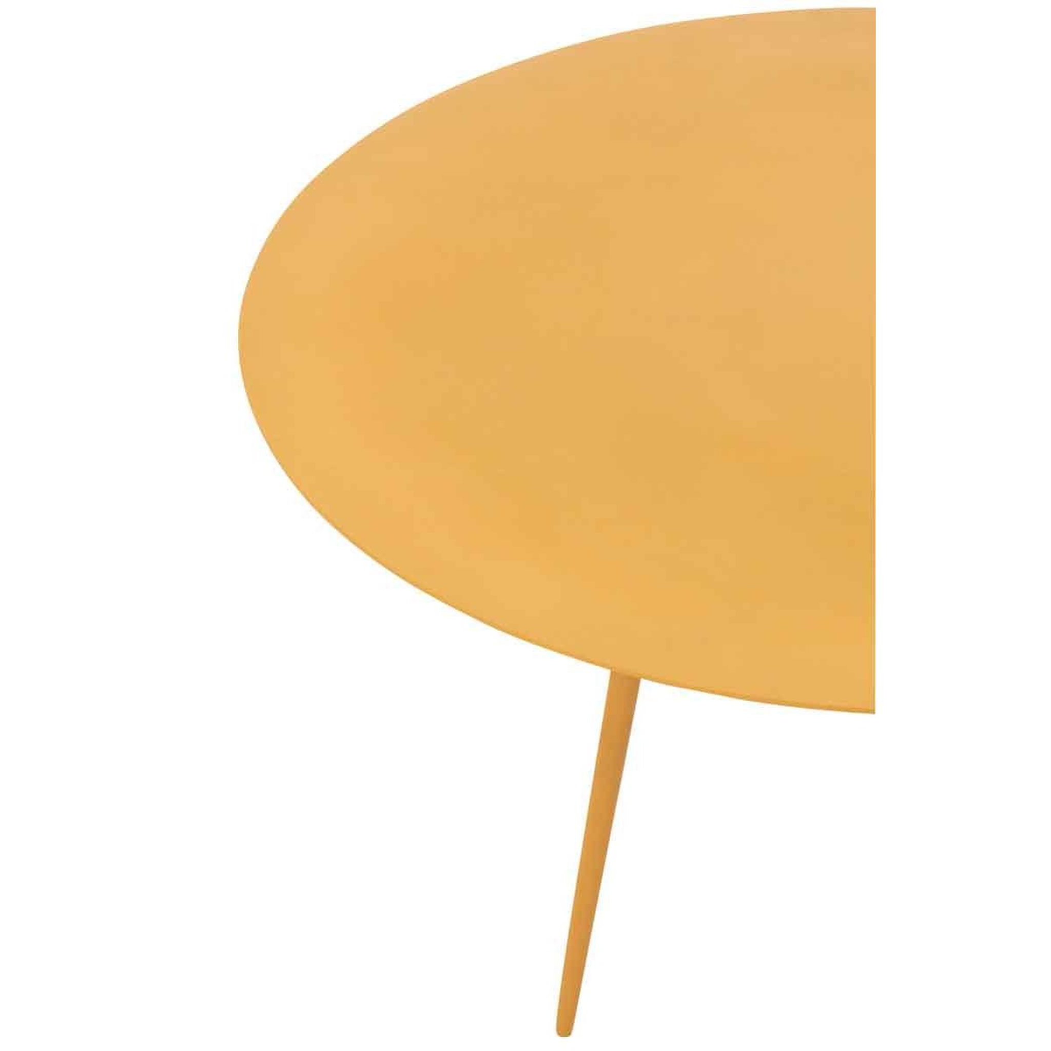 Voir la diapositive 3 : J-LINE Table ronde gigogne design  vicky  56cm ocre