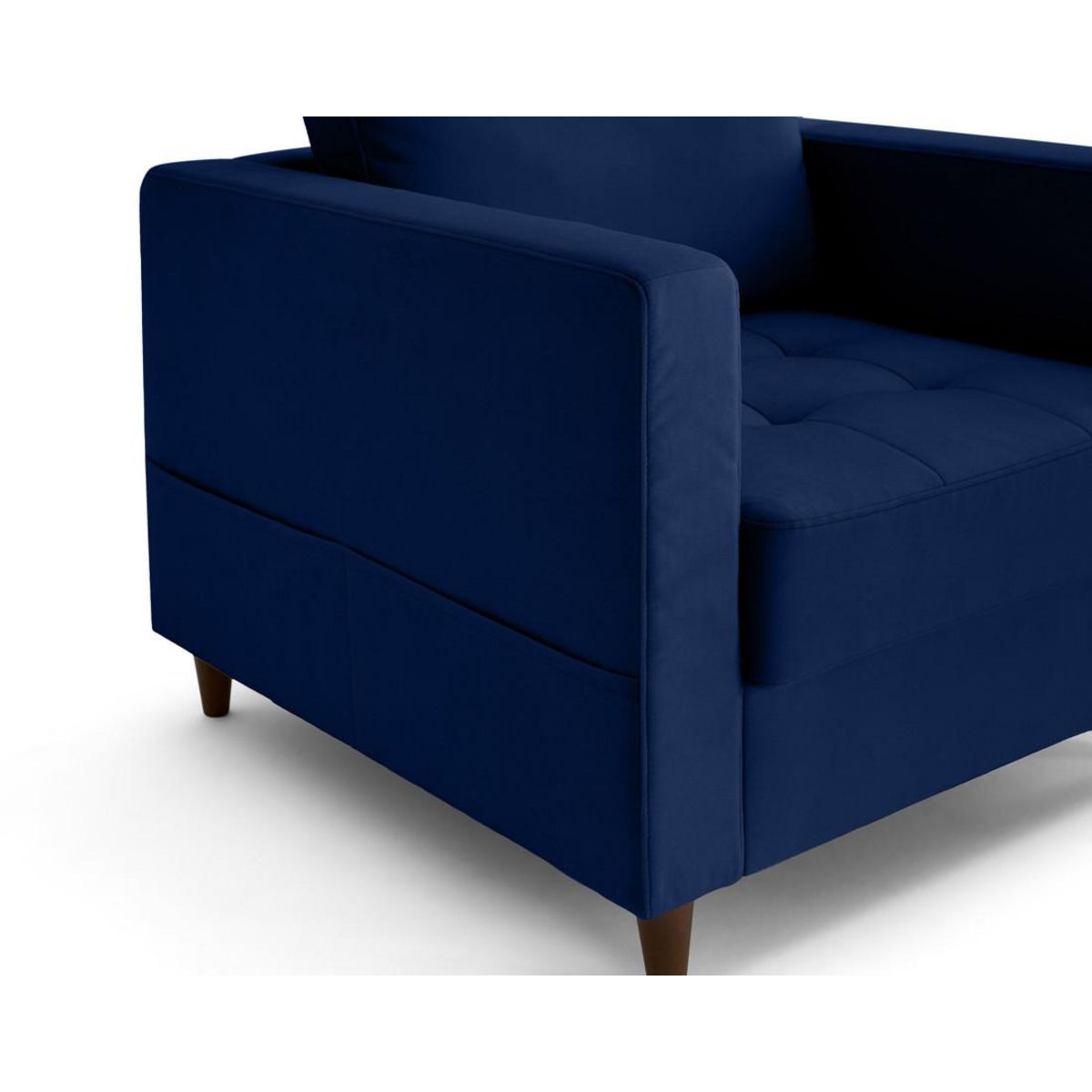 LISA DESIGN Anna - fauteuil avec poche en velours - pieds en bois