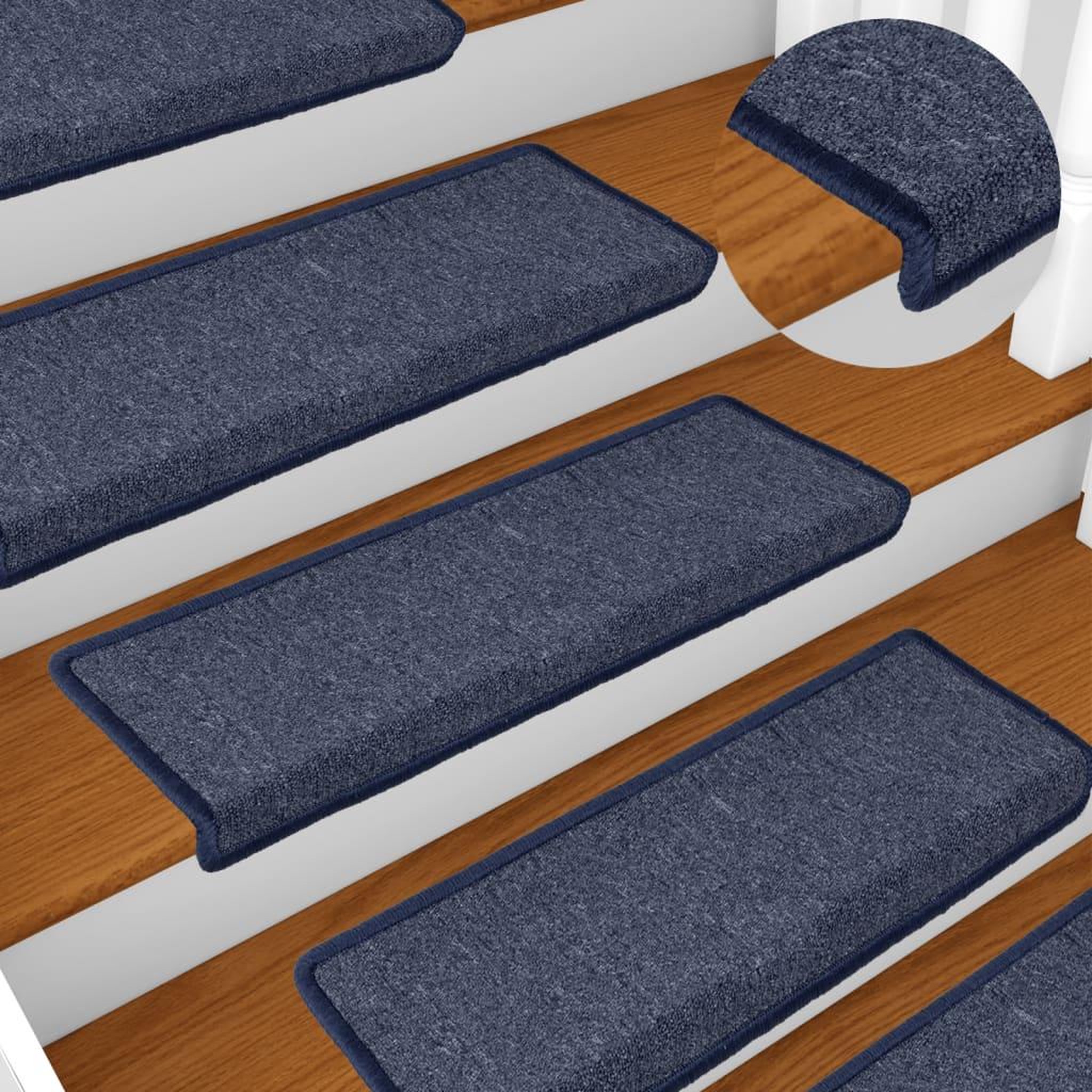 Voir la diapositive 1 : VIDAXL Tapis d'escalier 15 pcs 65x21x4 cm Gris et bleu