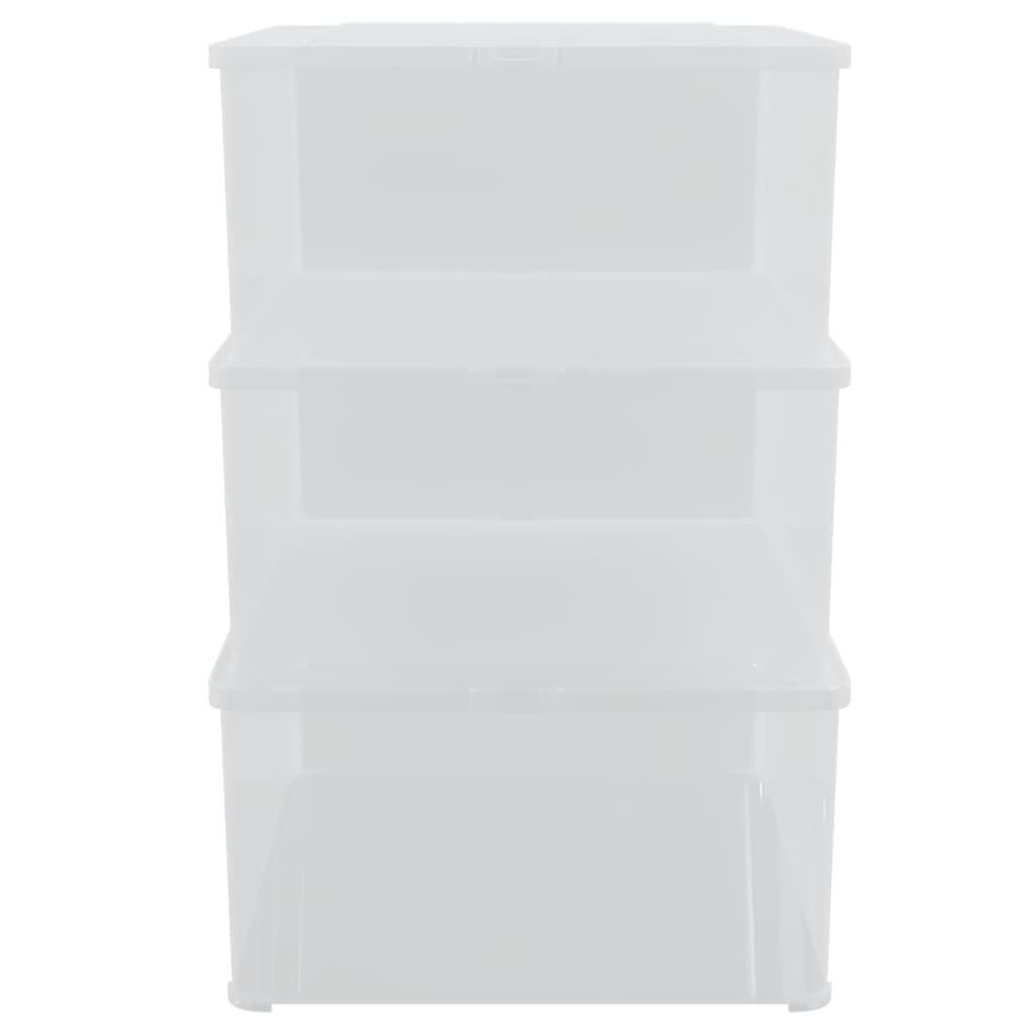 Voir la diapositive 4 : VIDAXL Boîtes de rangement en plastique 3 pcs 10 L empilables