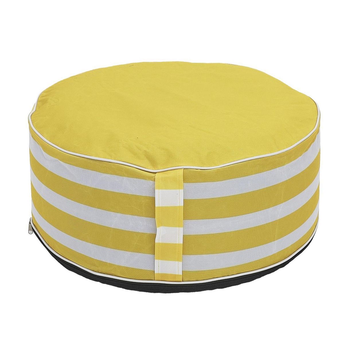 The Home Deco Factory Pouf gonflable à rayures - Jaune