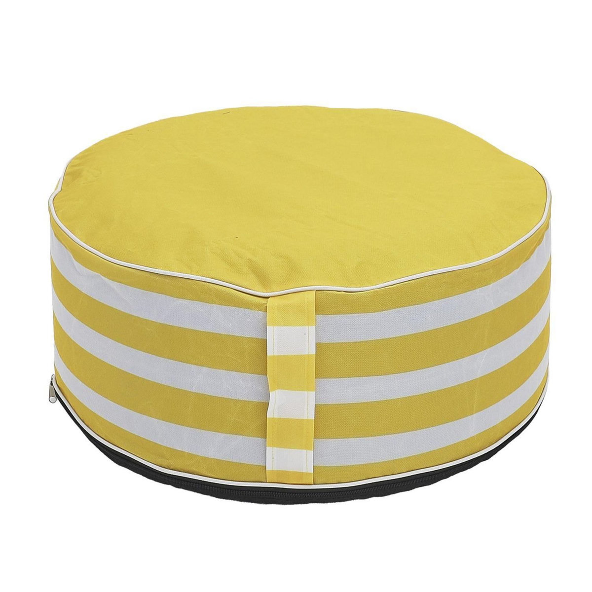 The Home Deco Factory Pouf gonflable à rayures - Jaune